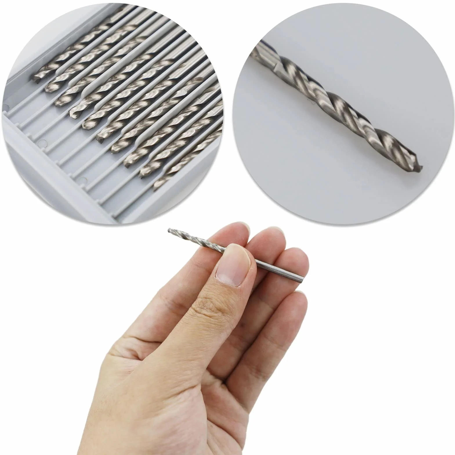 Set 10 punte elicoidali acciaio rapido M35 cobalto 5% diametro 3 mm per metallo legno acciaio inox