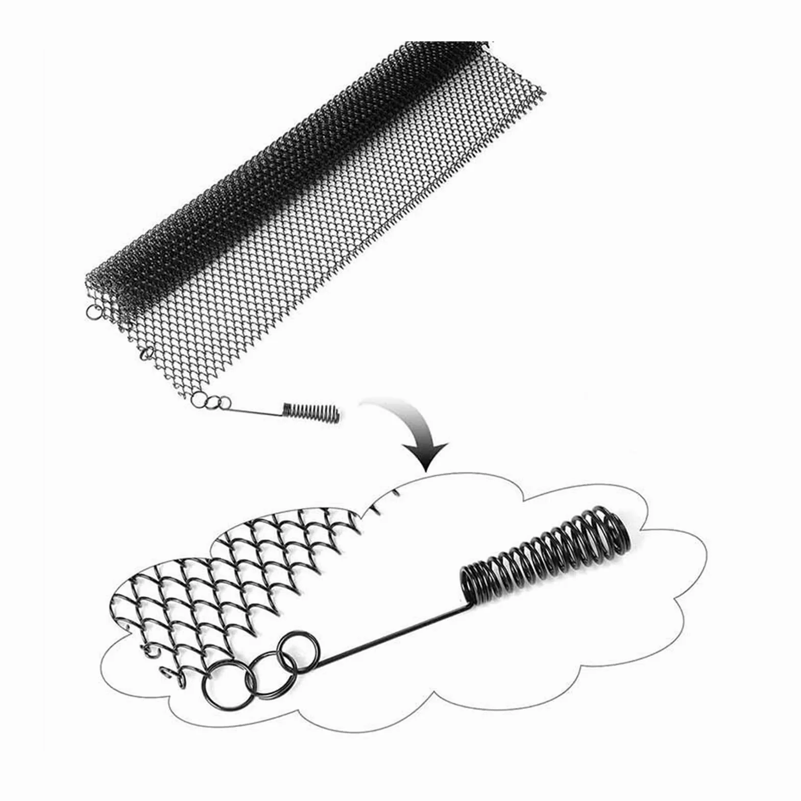 Schermi per Caminetti di Guardia Tenda for schermo a rete for camino 2 pezzi, schermi for tende di ricambio for camino che bloccano efficacemente la rete Accessori per Caminetti in Rete Decorativa