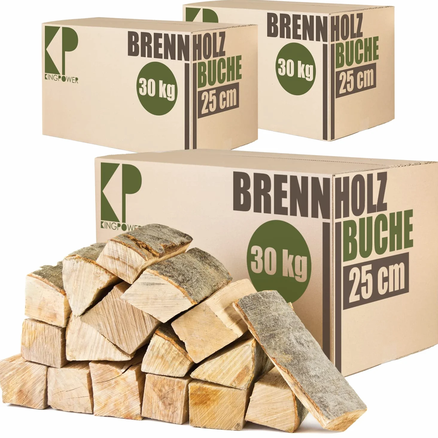 Legna da Ardere 90 kg Per Stufa e Camino Braciere Griglia Cestello per il Fuoco Ceppi 25 cm o 33 cm Kingpower, lunghezza:33 cm