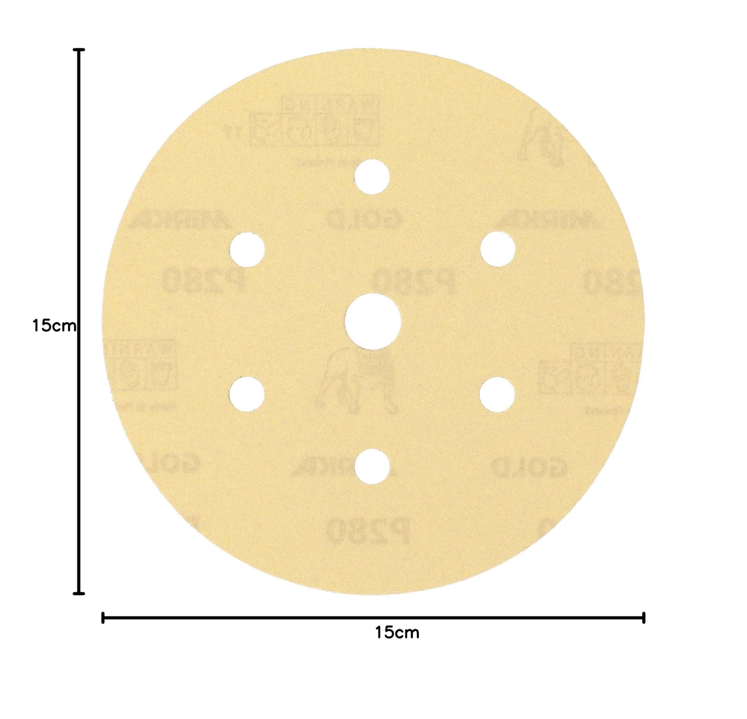 Mirka Gold Carta abrasiva universale Ø 150 mm a strappo 7 fori grana P280 100 pz