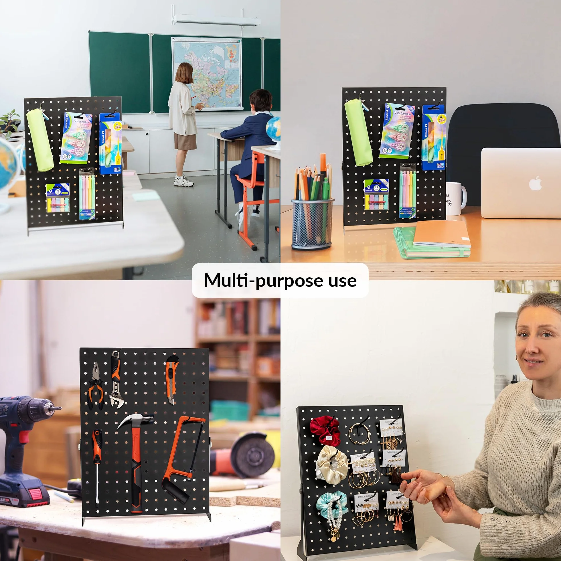 ODOXIA Pegboard Pannello portautensili Ganci neri per casa negozio ufficio