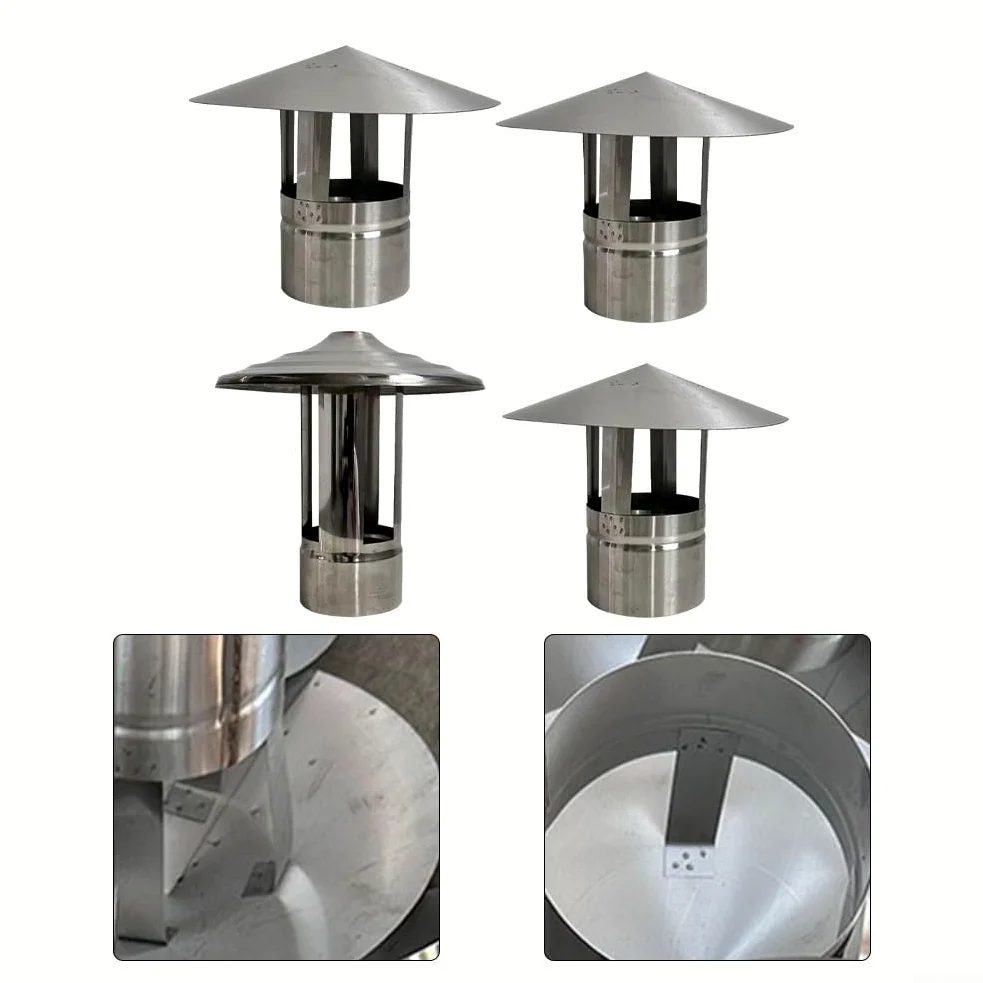 Tappo antipioggia for canna fumaria in acciaio inox | Molteplici dimensioni for camini da tetto e condotti for cappe: resistenza termica e protezione dalla pioggia