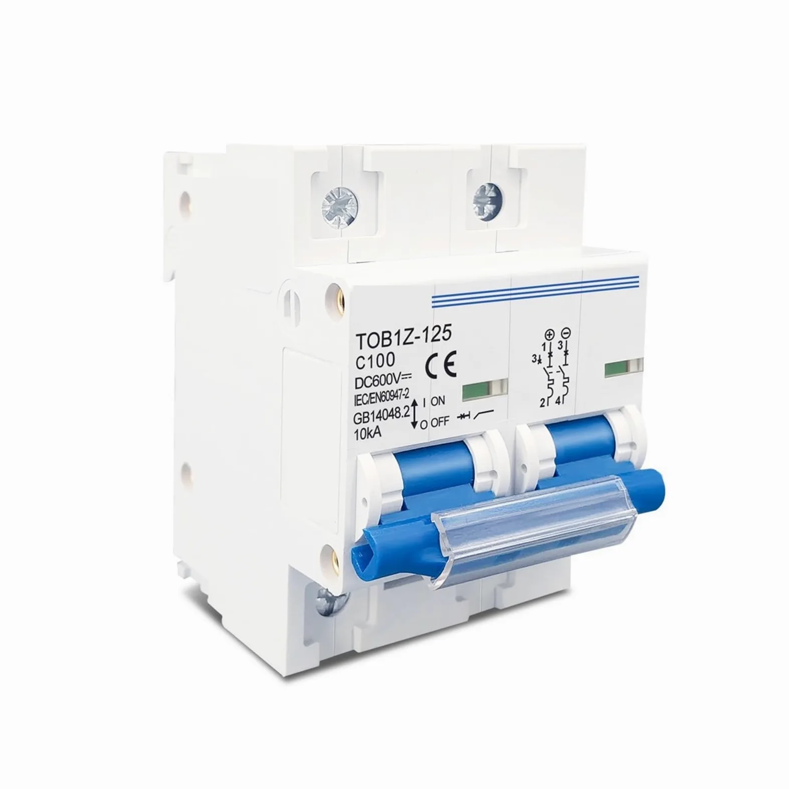 Interruttore automatico 2P 80A 100A 125A DC MCB 600V for interruttore principale batteria curva C del sistema fotovoltaico