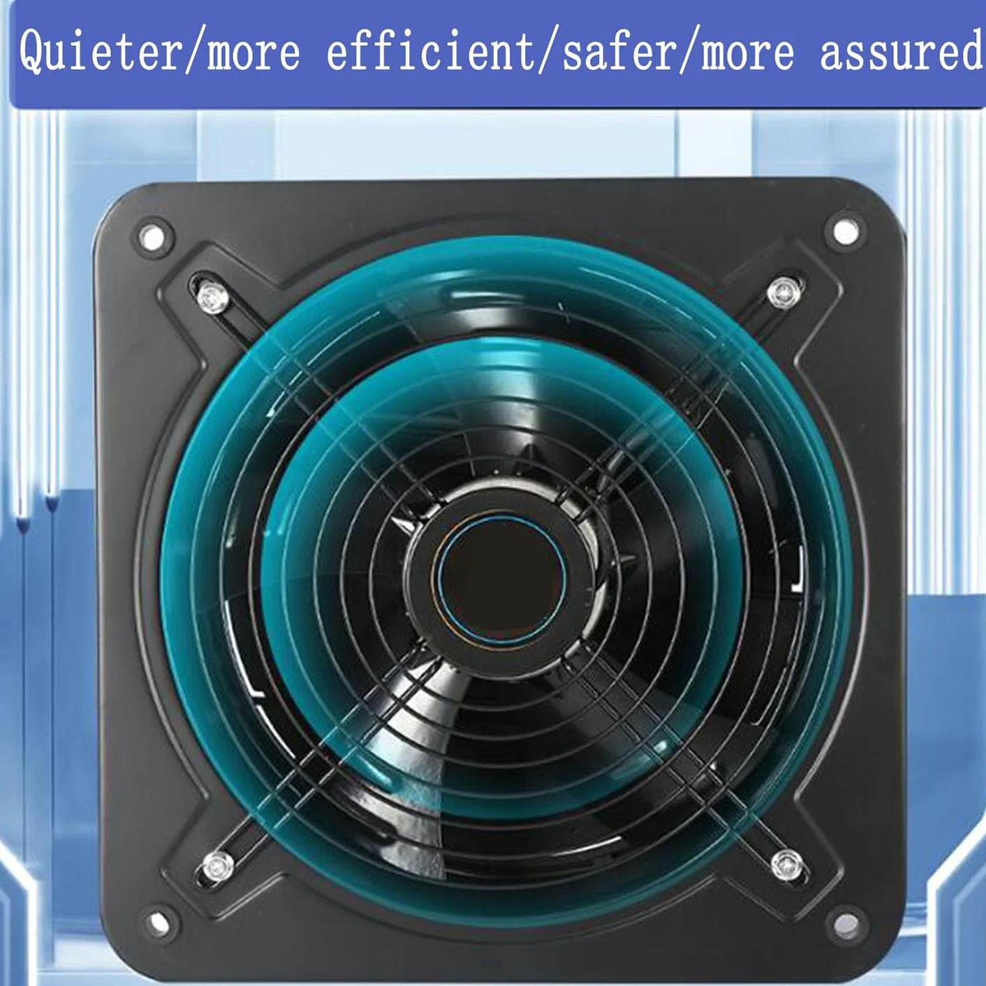 Estrattore Aria Flusso Assiale,Piazza Aspiratore Bagno,Griglia di Sicurezza Crittografata,220V Ventola Aspirazione,per Magazzino,Cucina Ventilazione E Soffiatore di Scarico,14 Inches