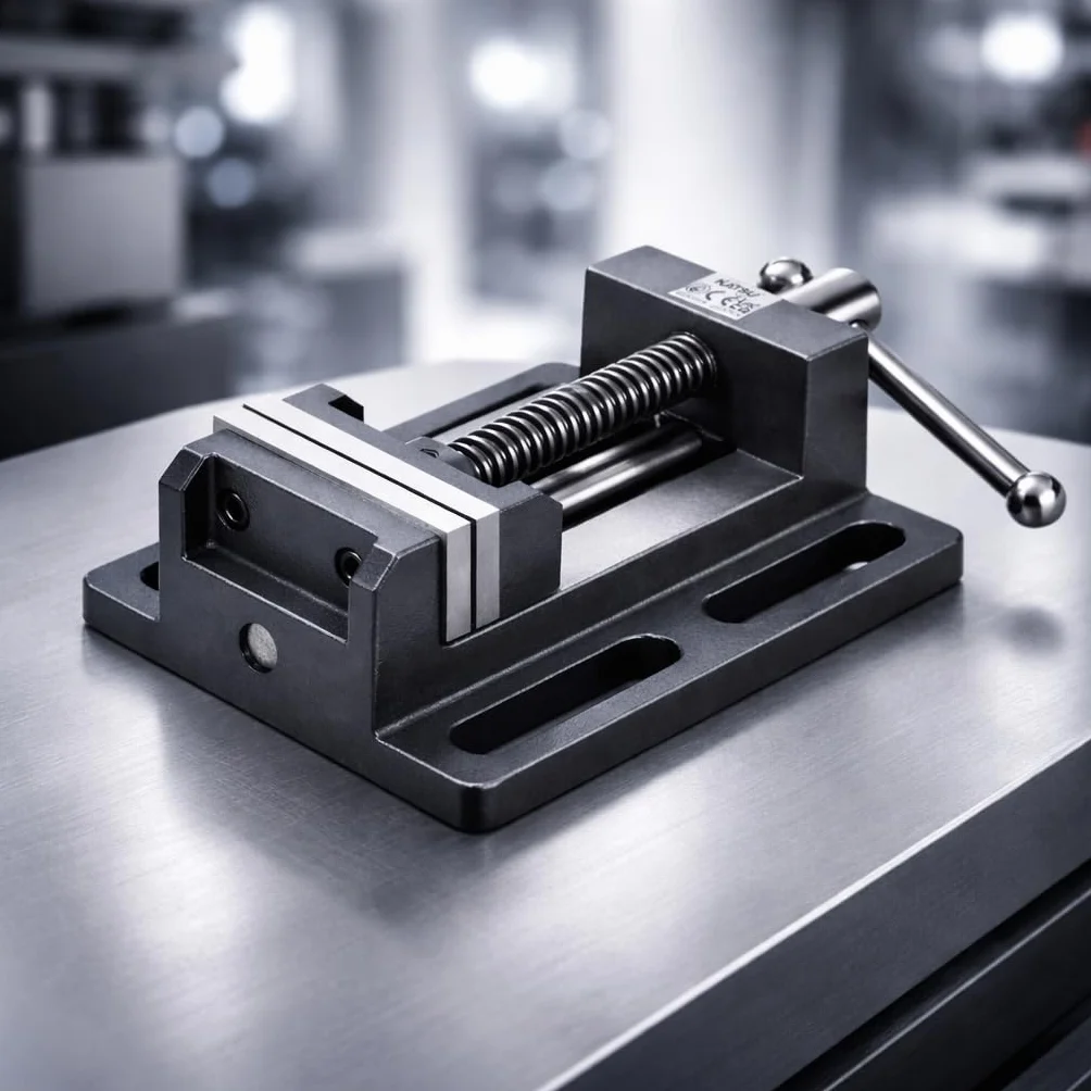 KATSU Morsa per Trapano a Colonna 4" (100mm) con Barra di Guida, Morsetto da Banco per Trapano a Colonna di Qualità Professionale per Officina e Fresatrici 4022704
