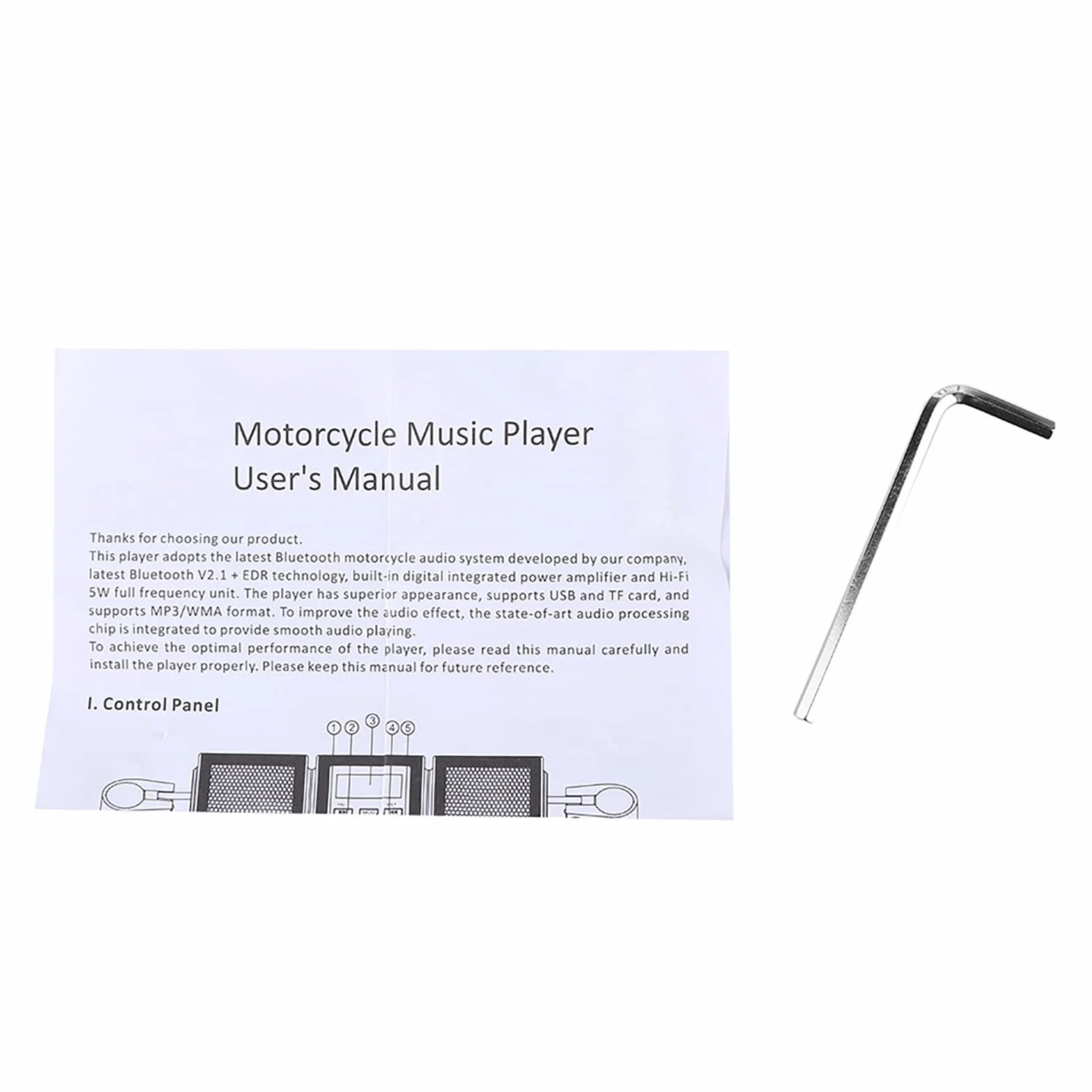 KIMISS Altoparlante Stereo per Moto Impermeabile Senza Fili Lettore MP3 Radio USBSD