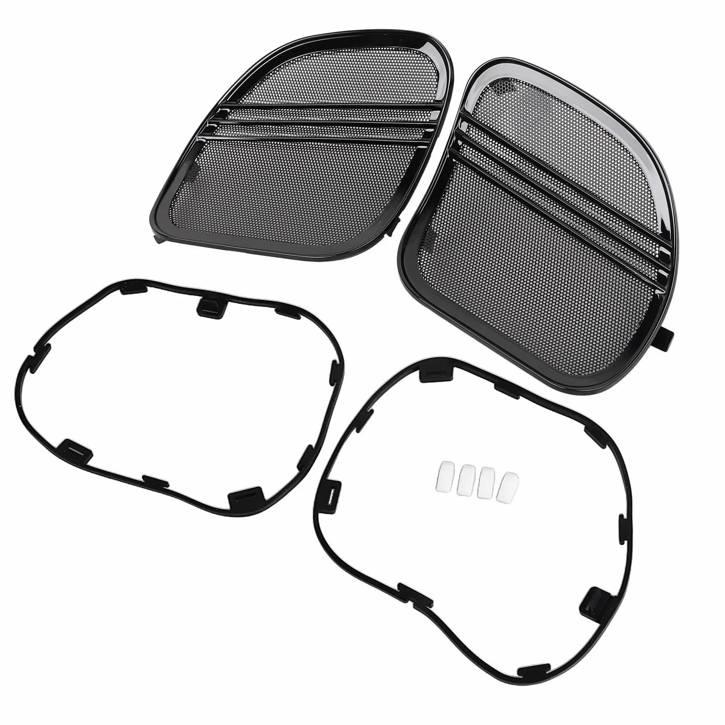 Nero lucido Tri-Line Griglie Altoparlanti Copertura Trim Per Harley Touring Road Glide 2015-2023