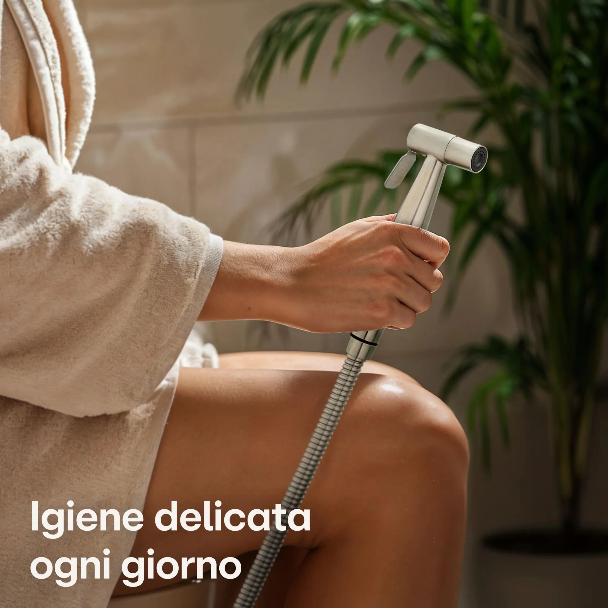 Bidet Spruzzatore con Doccetta e Supporto in Acciaio Inox per WC e Lavabo