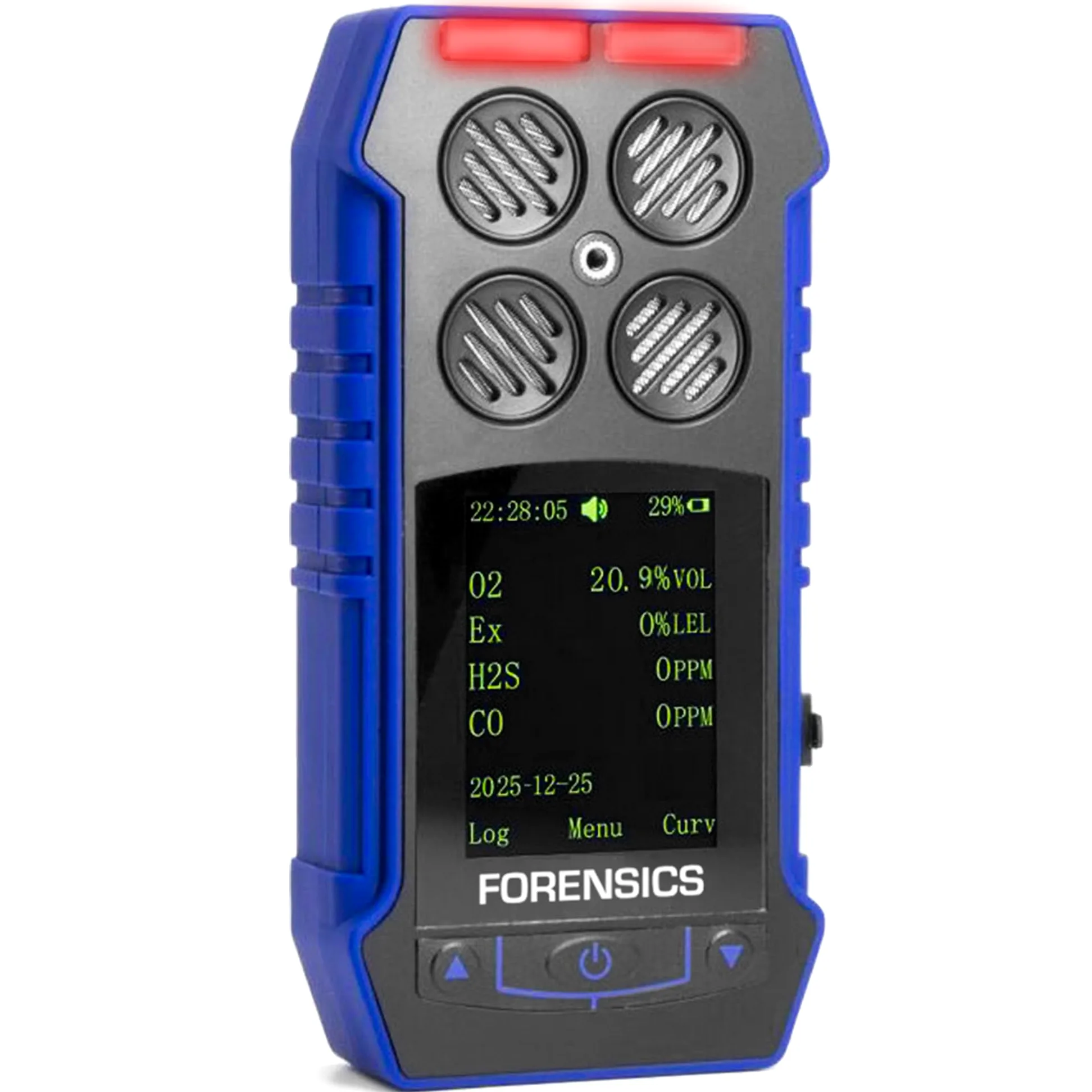 Rilevatore Multigas | Certificato di Calibrazione EU | O2, CO, H2S, LEL | Display a Colori, Grafici e Registrazione Dati | Batteria Li-Ion Ricaricabile |