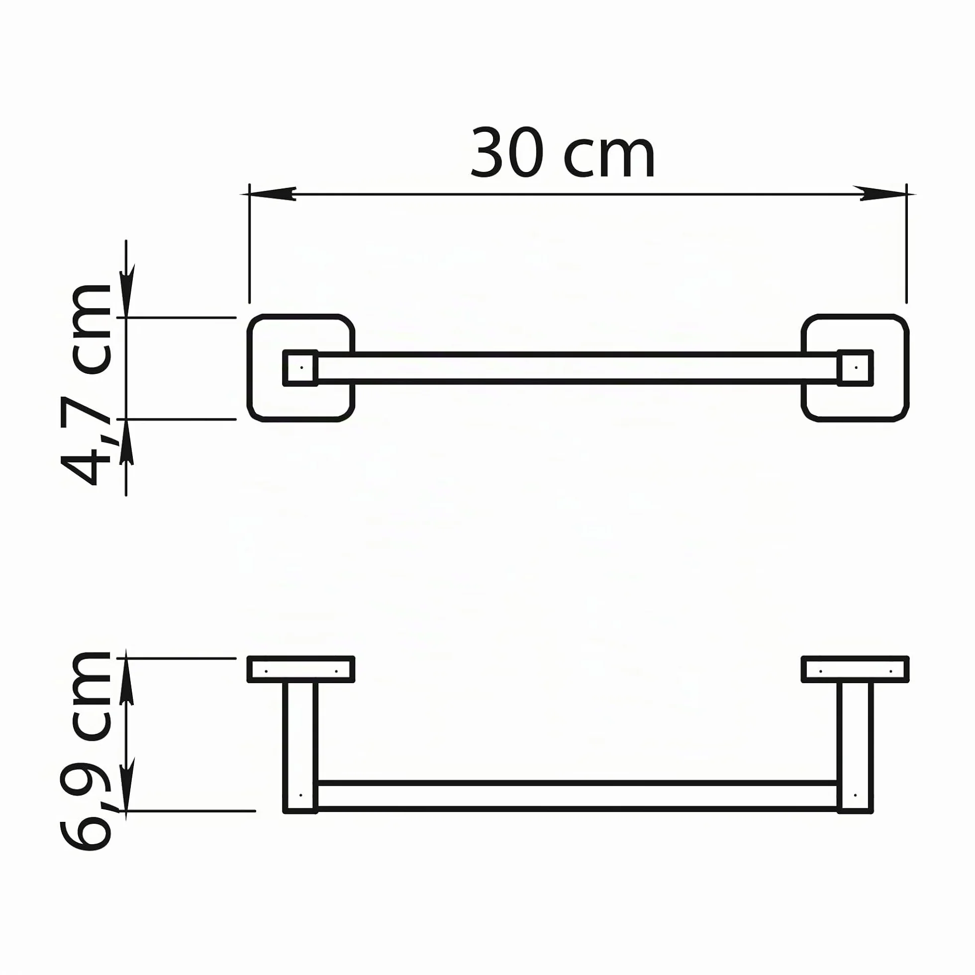Porta Asciugamani Bagno da Parete 30cm Cromato Acciaio Inox Gedy Tonga