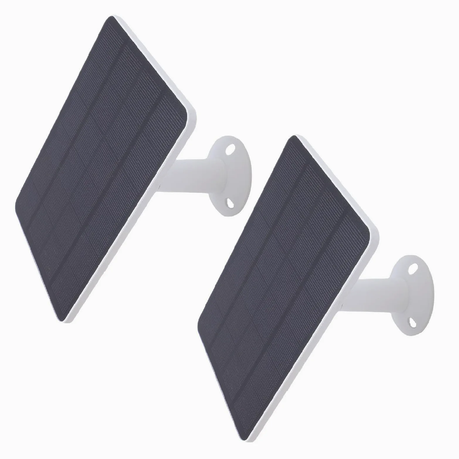 Cosiki Pannello Solare per Campanello Ad Anello, Caricabatterie Solare da 2 Pezzi 10 W per Campanello Video Ad Anello con Staffa Regolabile a 360° e Cavo da 9,8 Piedi, Caricatore a Pannello,