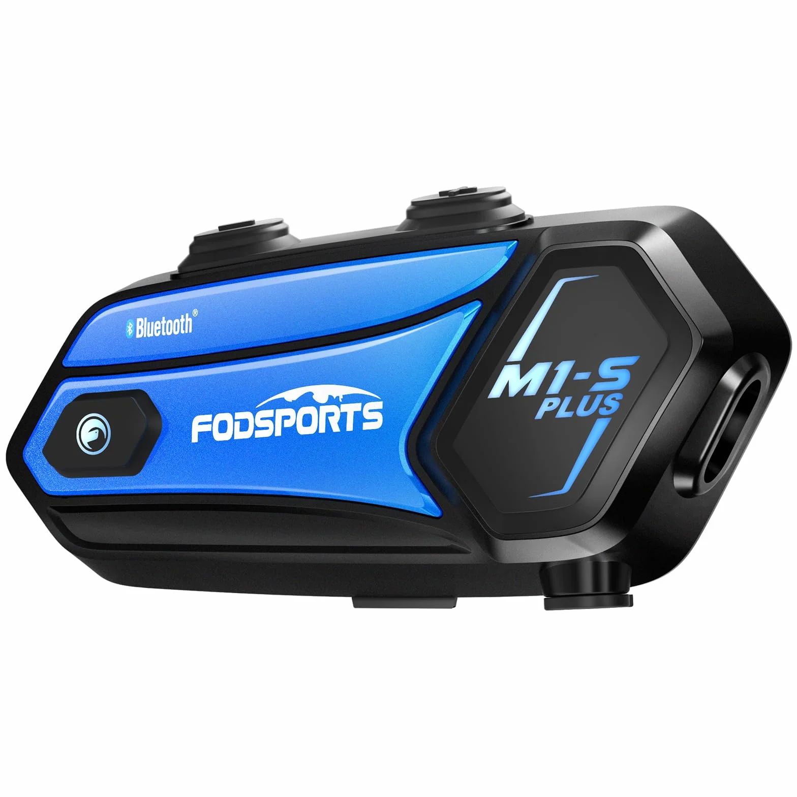 Fodsports M1-S Plus Interfono Moto con Condivisione Musica,Auricolare Casco Bluetooth Coppia,2000M Sistema di Comunicazione Casco,Fino a 10 Persone, Audio Multitasking Cablato,Universale Sciare/ATV