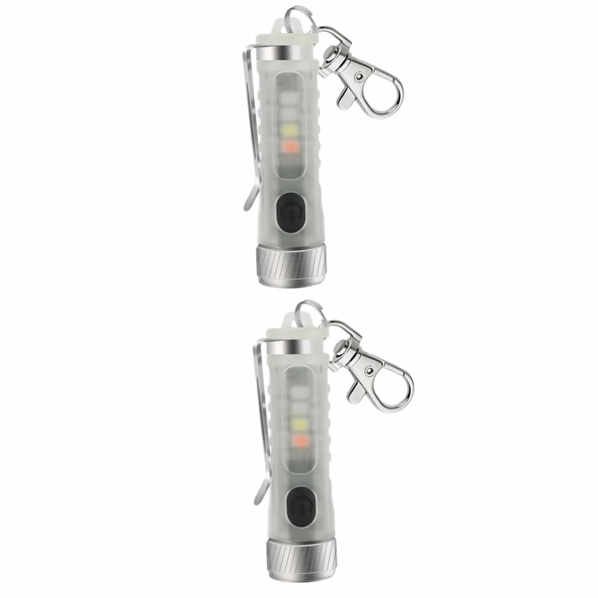 Sosoport 2pezzi Mini Torcia Ricaricabile Per Portachiavi Led e Leggera Luce Di Emergenza Per Attività All Aperto e Uso Quotidiano