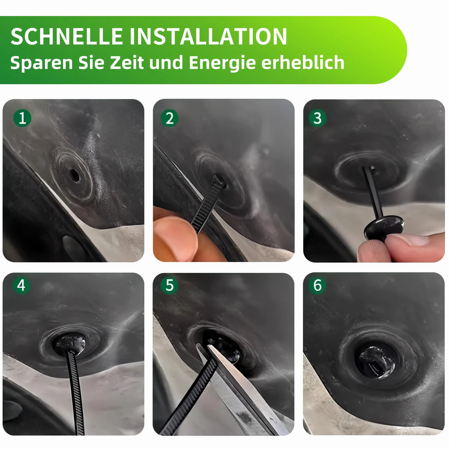 Fascette universali con fibbia nylon pesante UV riparazione auto sistema pin pulsante