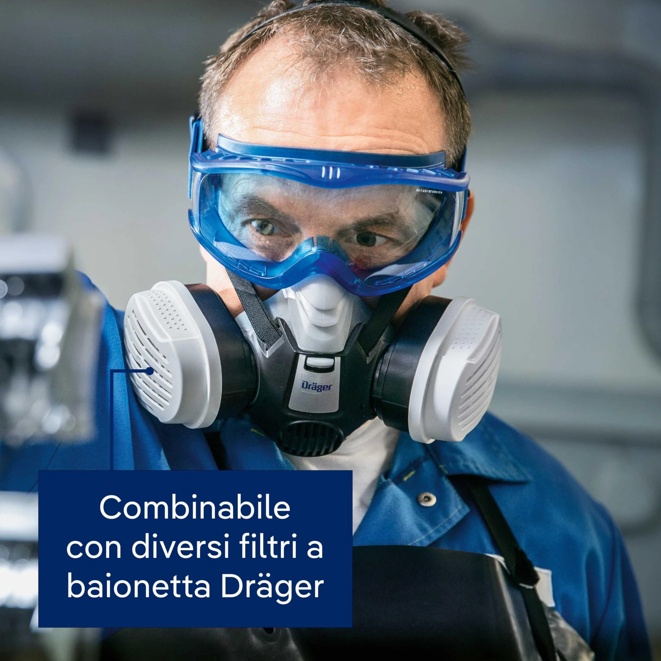Dräger X-plore 3300 Maschera respiratoria ABEK1 Hg P3 semimaschera gas vapori polveri