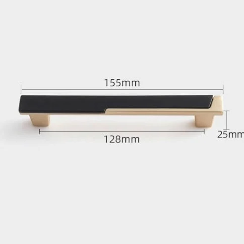 Confezione da 2 maniglie moderne in lega di zinco, eleganti maniglie per cassetti per cucina, bagno, armadio, cassettiera, hardware (nero, foro singolo)