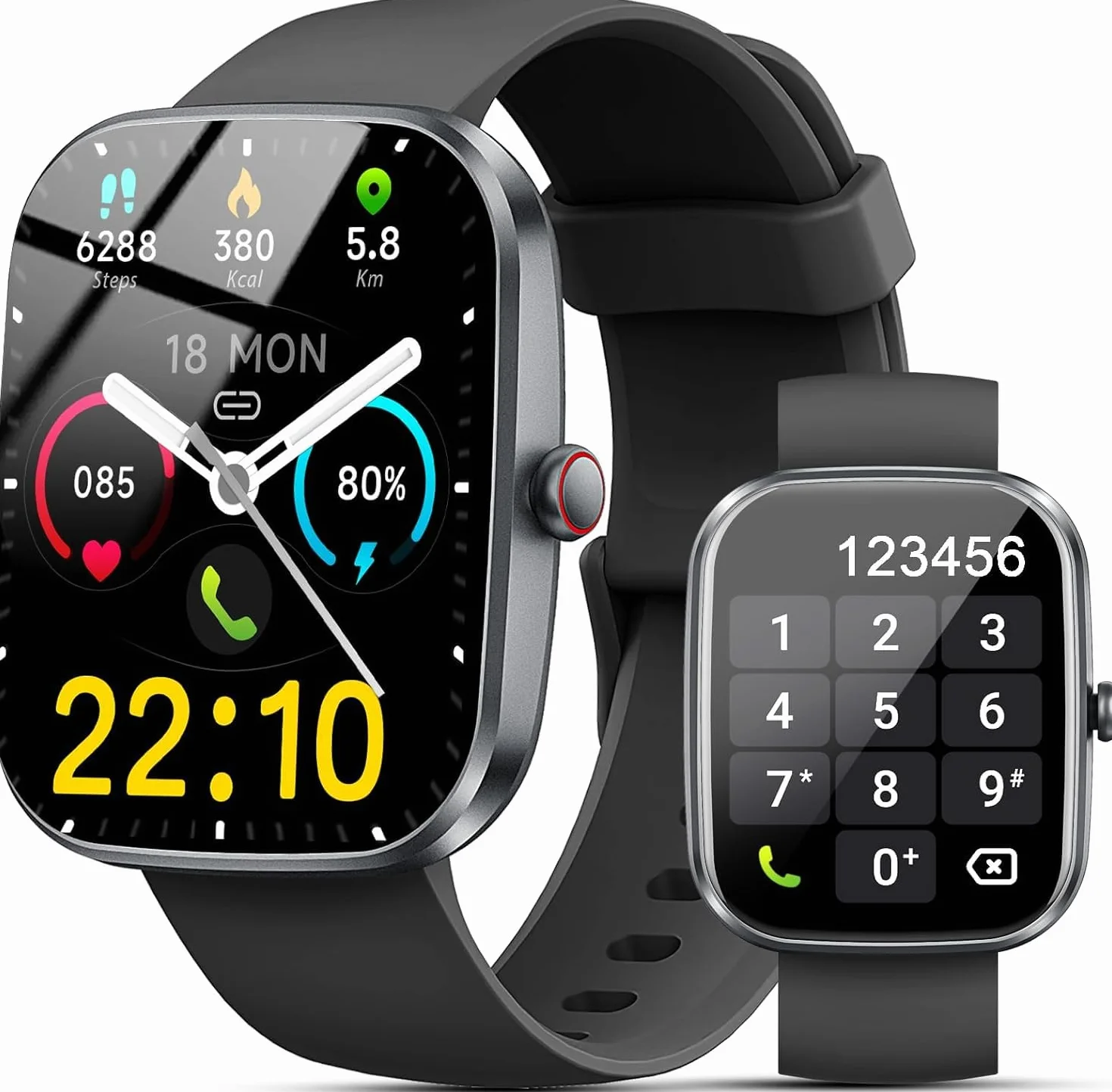 Smart Watch, Smartwatch da 1,9 pollici per uomo e donna (rispondere/effettuare chiamate), fitness tracker con oltre 100 modalità sportive, impermeabile IP68, cardiofrequenzimetro/monitoraggio del