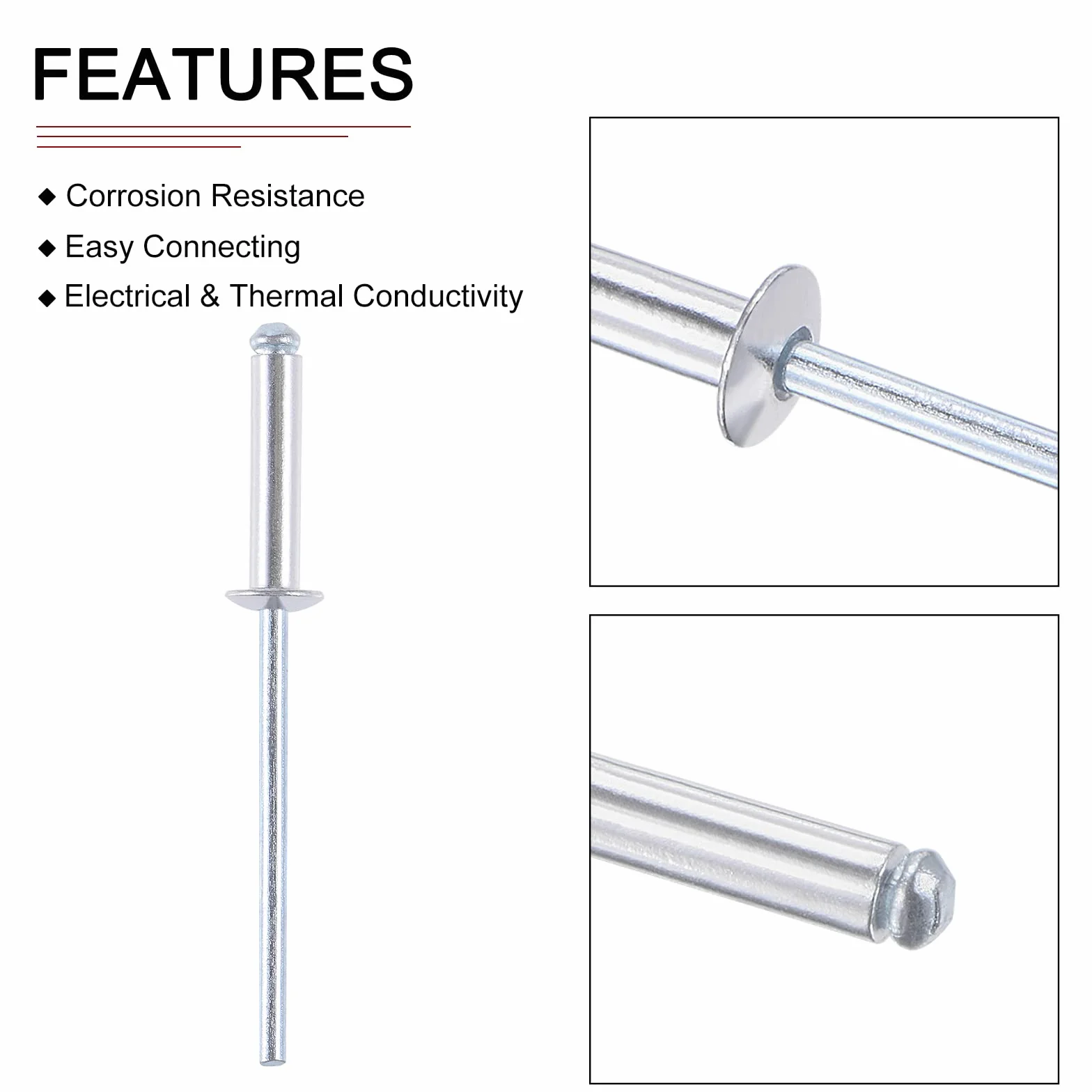 Cieco Rivetti 3.2mm x 15mm Alluminio Cupola Aperto Terminale Rivetto 120pz