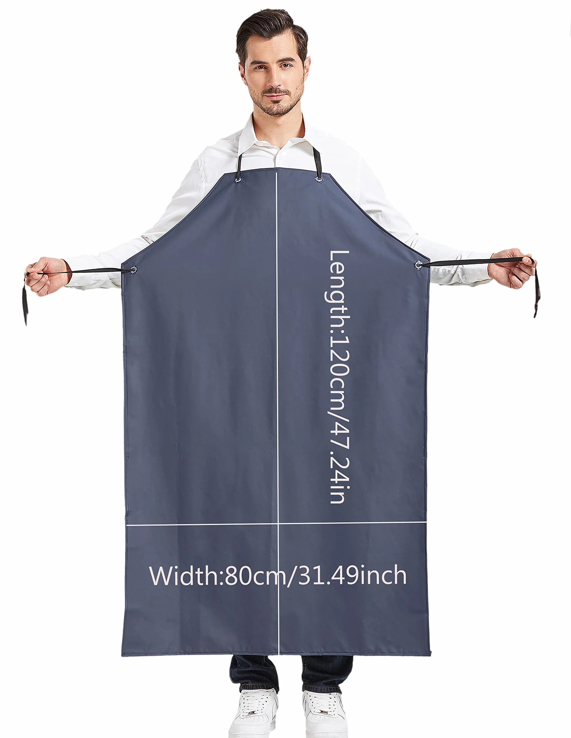 Nanxson Grembiule impermeabile in PVC con coulisse regolabile sul collo e cintura in vita Grembiule resistente alle sostanze chimiche per la pulizia e il giardinaggio
