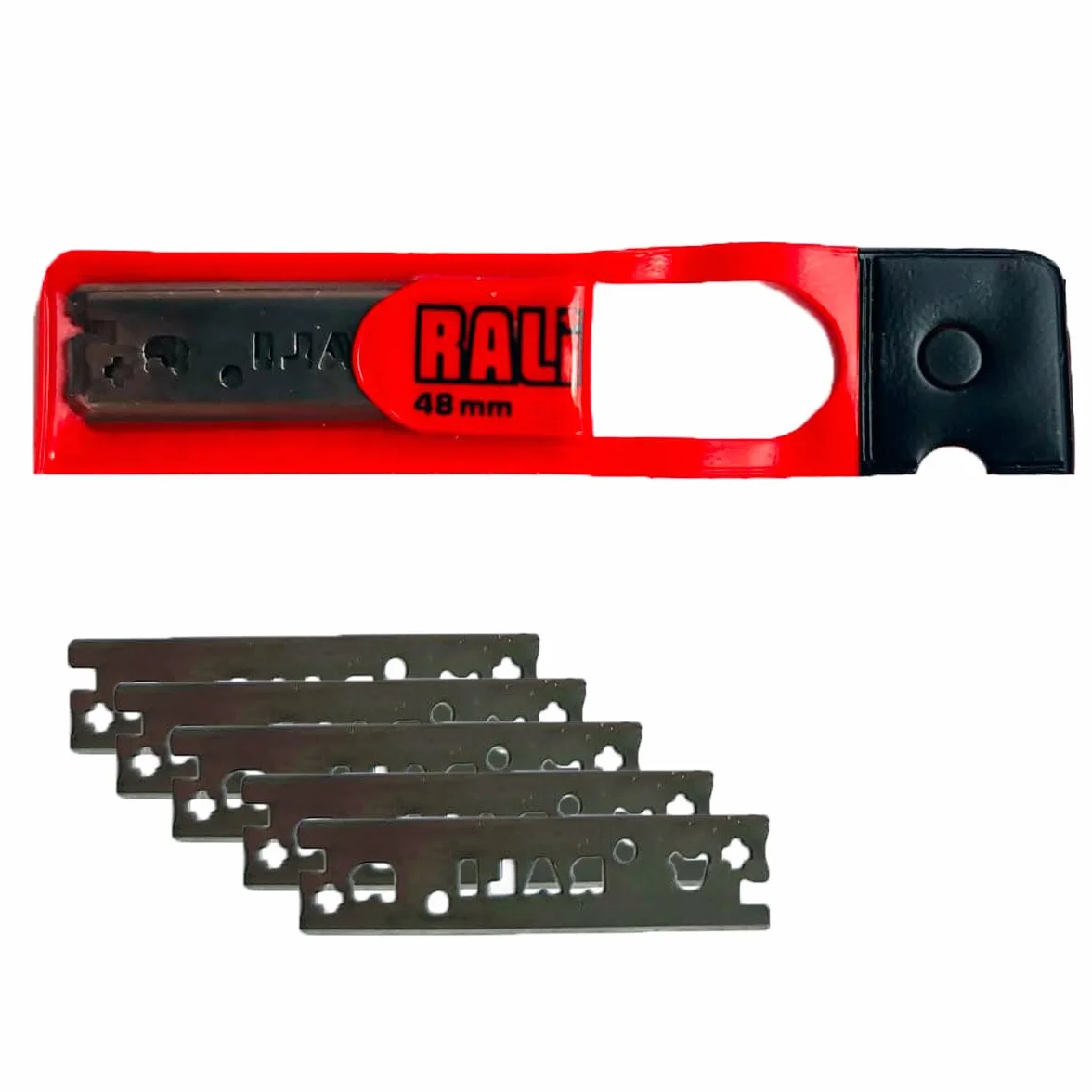 Lame RALI da 48 mm in Cromo per Pialle 105/220/260 - Reversibili a Doppio Taglio, 5 Pezzi