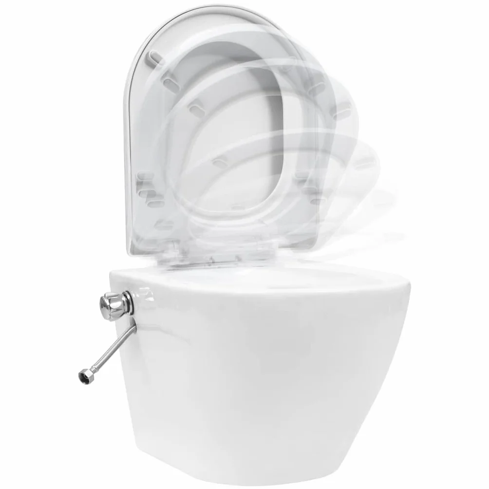 vidaXL Toaleta Podwieszana Bezramowa z Funkcją Bidet Ceramika Biała