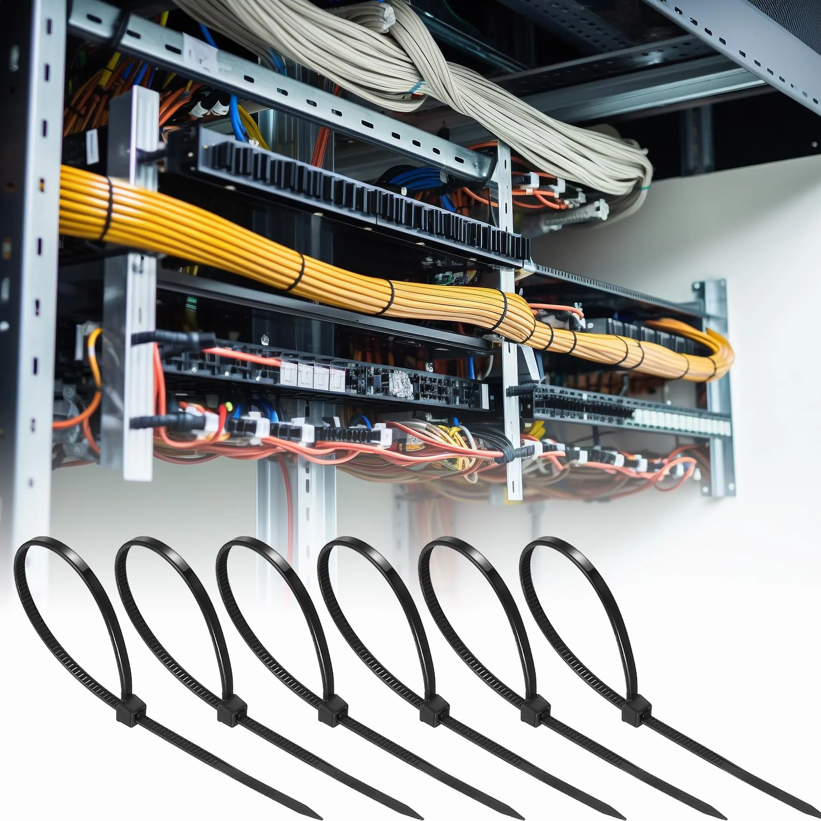 Set di 110 dadi a gabbia M6 per armadi di rete e server, con fascette nero