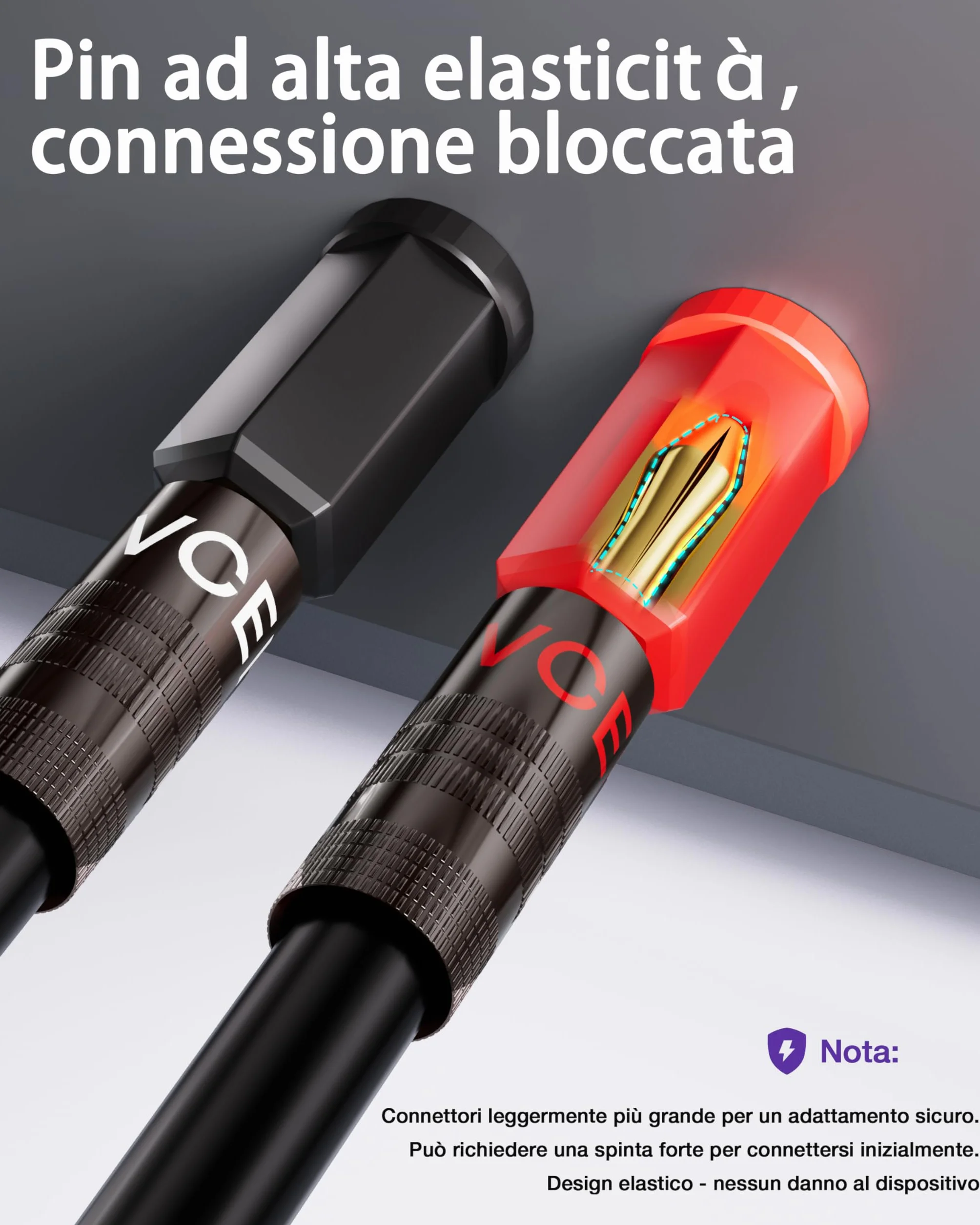 VCELINK 4mm Connettori a Banana, Placcate in oro 24K Connettori Banane Hifi a Doppia Vite per Fili da 12-18 AWG, Piastra a muro, Amplificatore, Home Theater, 4 Pezzie