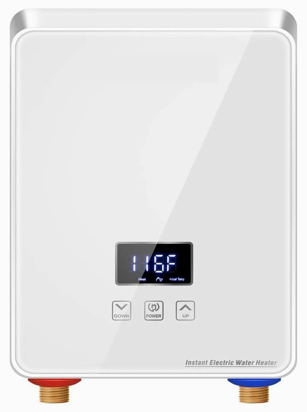 Scaldabagno Senza Serbatoio, Display Digitale Al Punto Di Utilizzo, Scaldacqua Elettrico Istantaneo Con Automodulazione, Protezione Da Surriscaldamento riscaldare rapidamente(White)