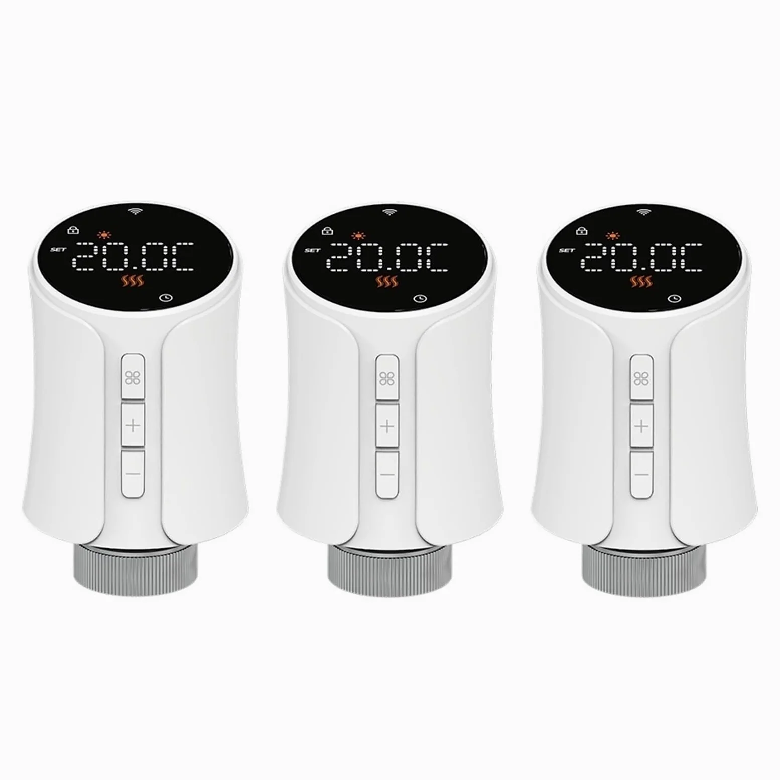 Attuatore for Valvola Termostatica Smart TRV for Radiatore, Regolatore di Temperatura Remoto for La Casa modalità Vacanza(WiFi-3pcs)