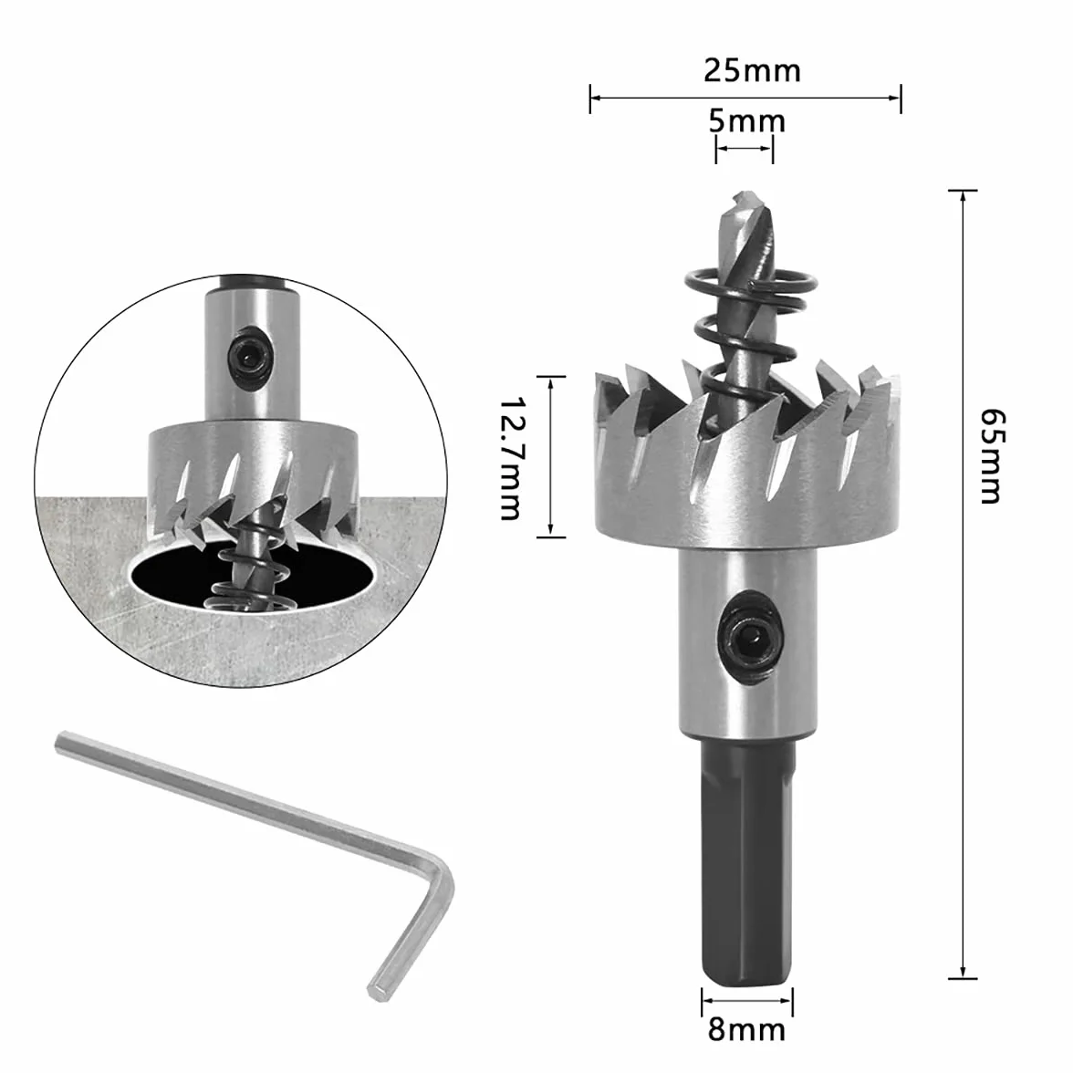 TOPWAY HSS Set Seghe a Tazza 5 pezzi 16-30mm Fresa Acciaio Alta Velocità Punte Trapano Taglio Circolare