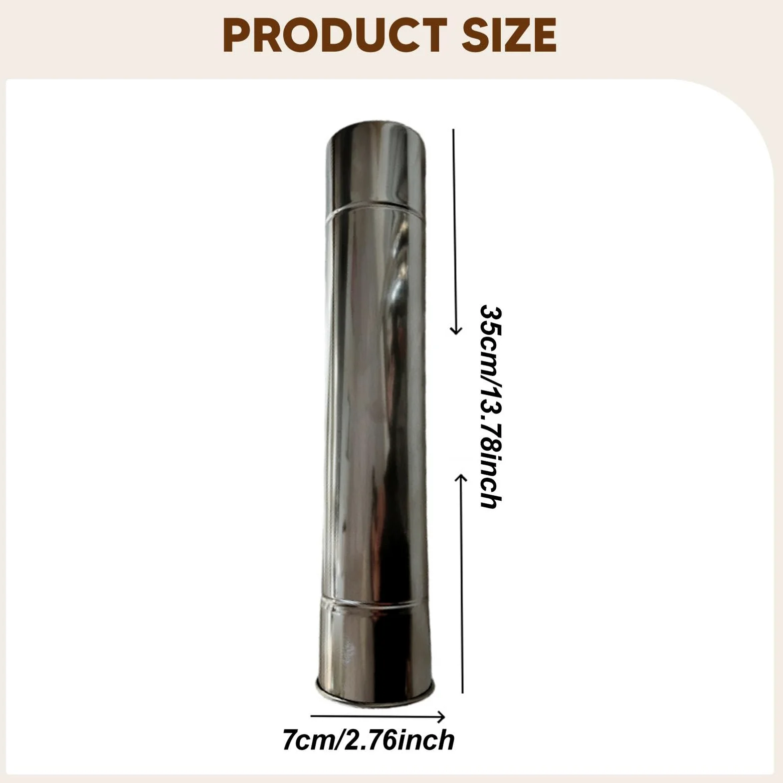 Sharplace 5 Tubi, Diametro 7 Cm, Antivento, Acciaio Inossidabile, Tubo per Canna Fumaria per Tenda, Esterno, Campeggio, Interno