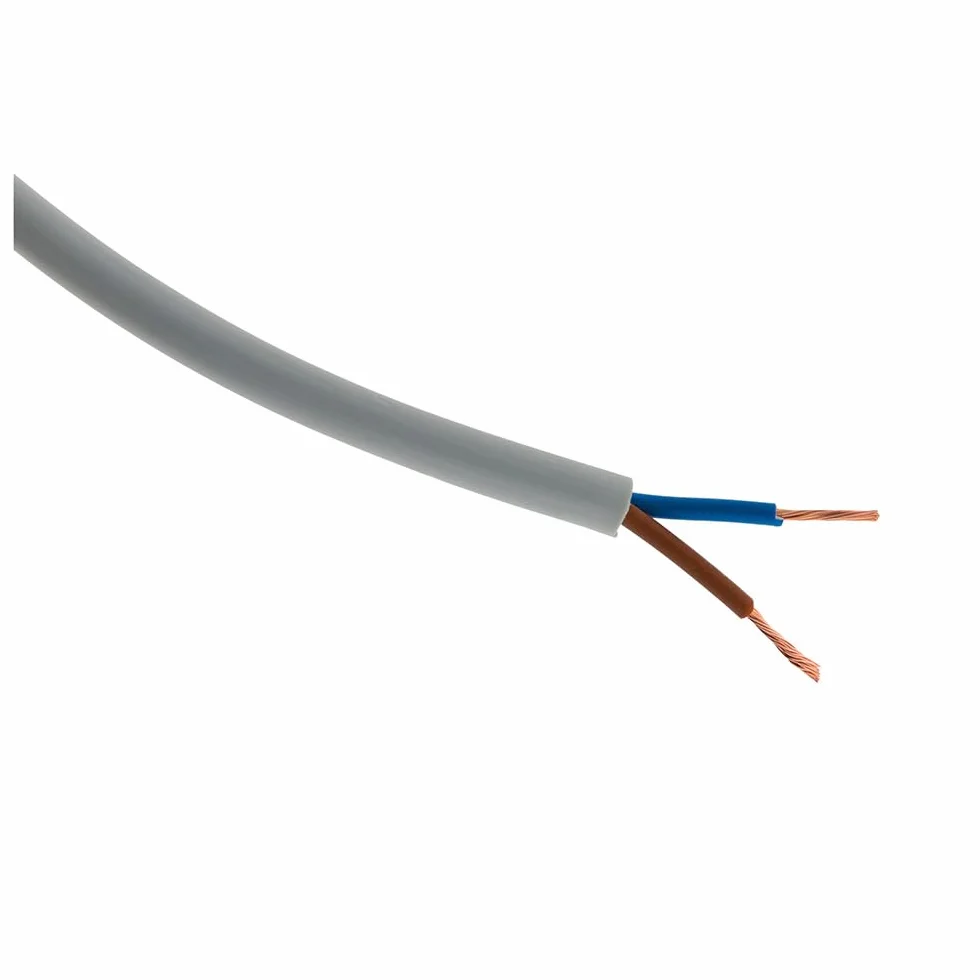 Zenitech - Cavo Di Alimentazione Elettrica H05VV-F 2x1mm² - Adatto Per Apparecchi Elettrodomestici - Resistente All'Abrasion e All'Umidità - Grigio - 10m