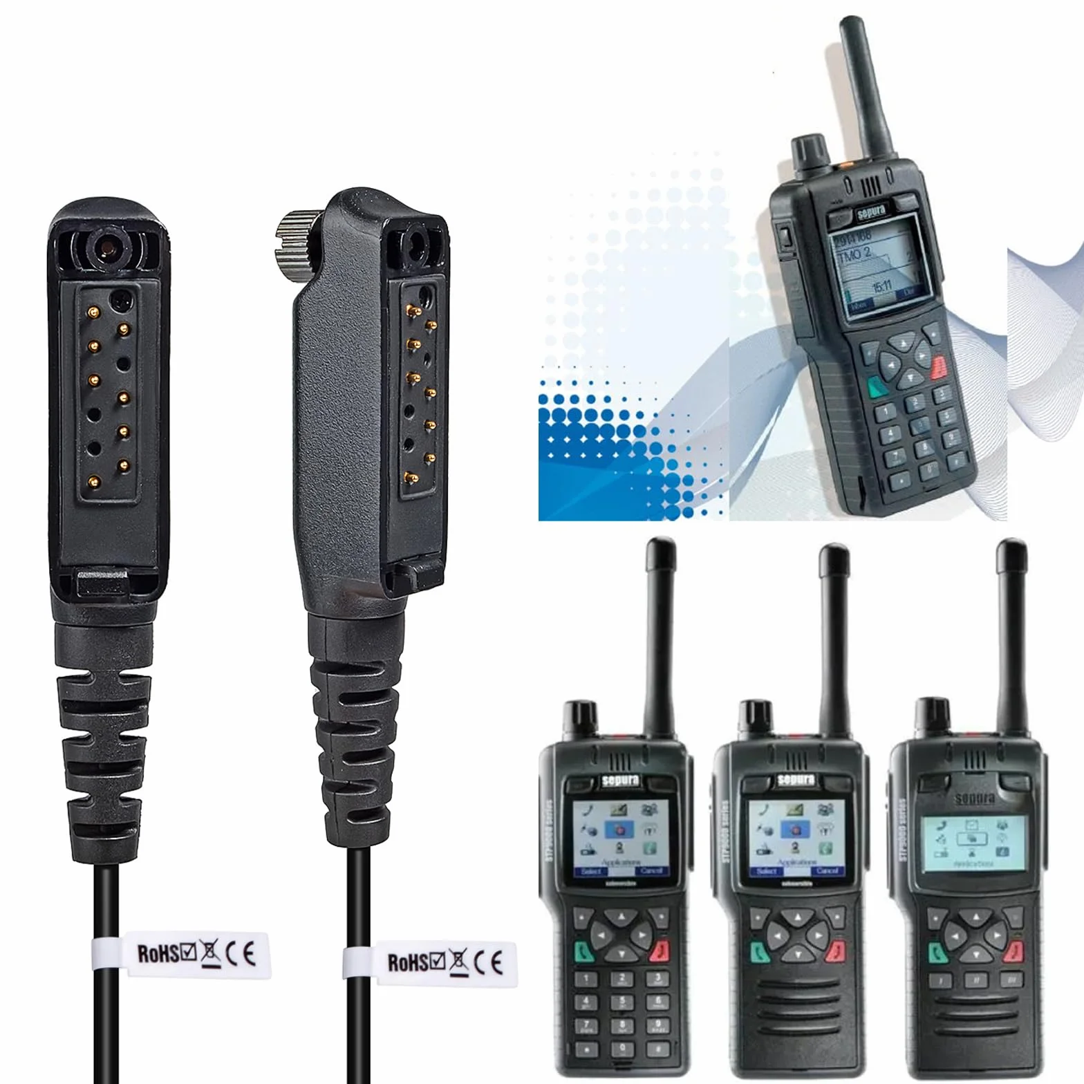 HYS Sepura - Auricolari di sicurezza compatibili con Sepura STP8000 STP9000(Tetra) SC20 SC21, cuffie a tubo acustiche nascoste (Tipo 2)