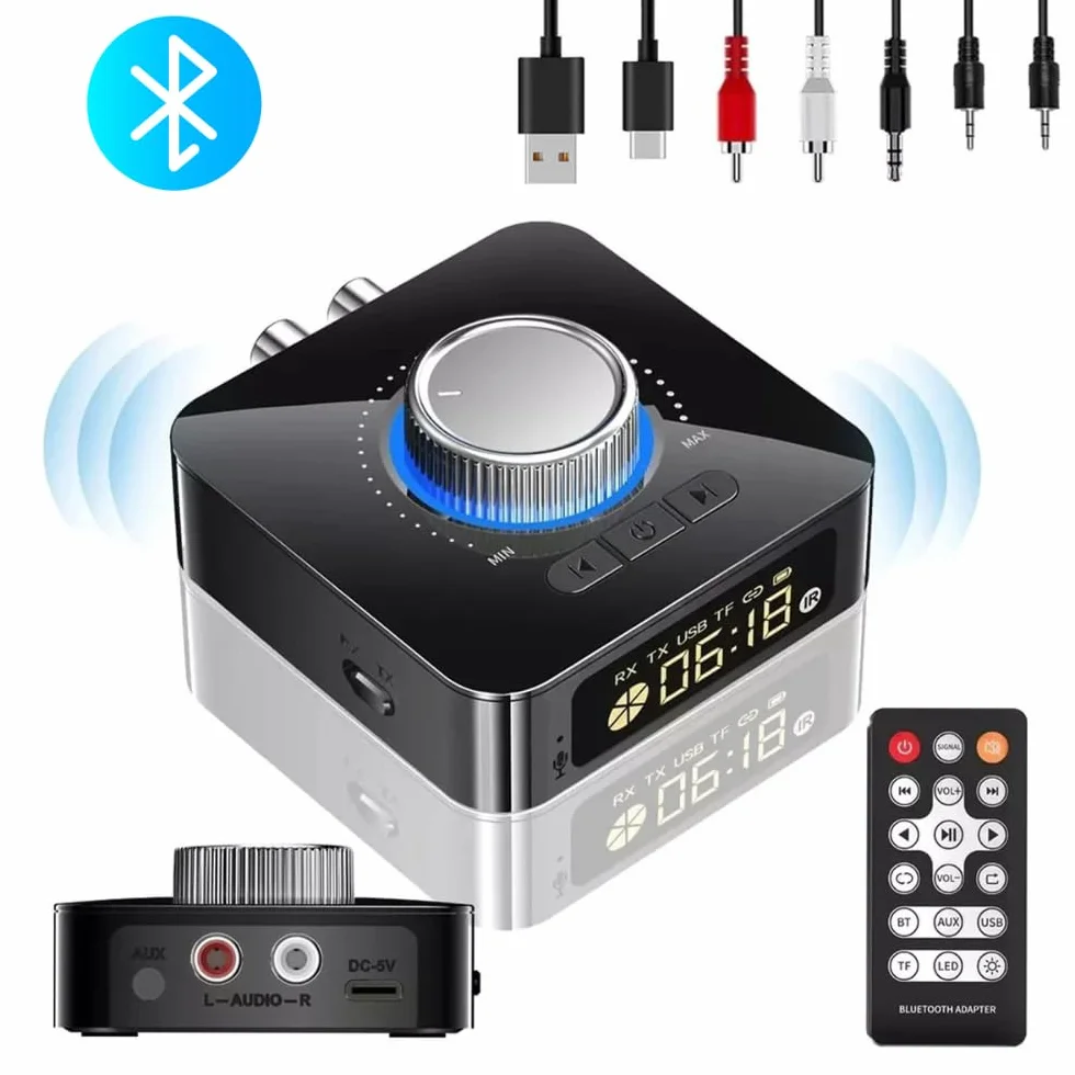 DollaTek Adattatore audio wireless 2 in 1 compatibile con Bluetooth Trasmettitore ricevitore leggero per TV PC Stereo Connect Speaker Cuffie
