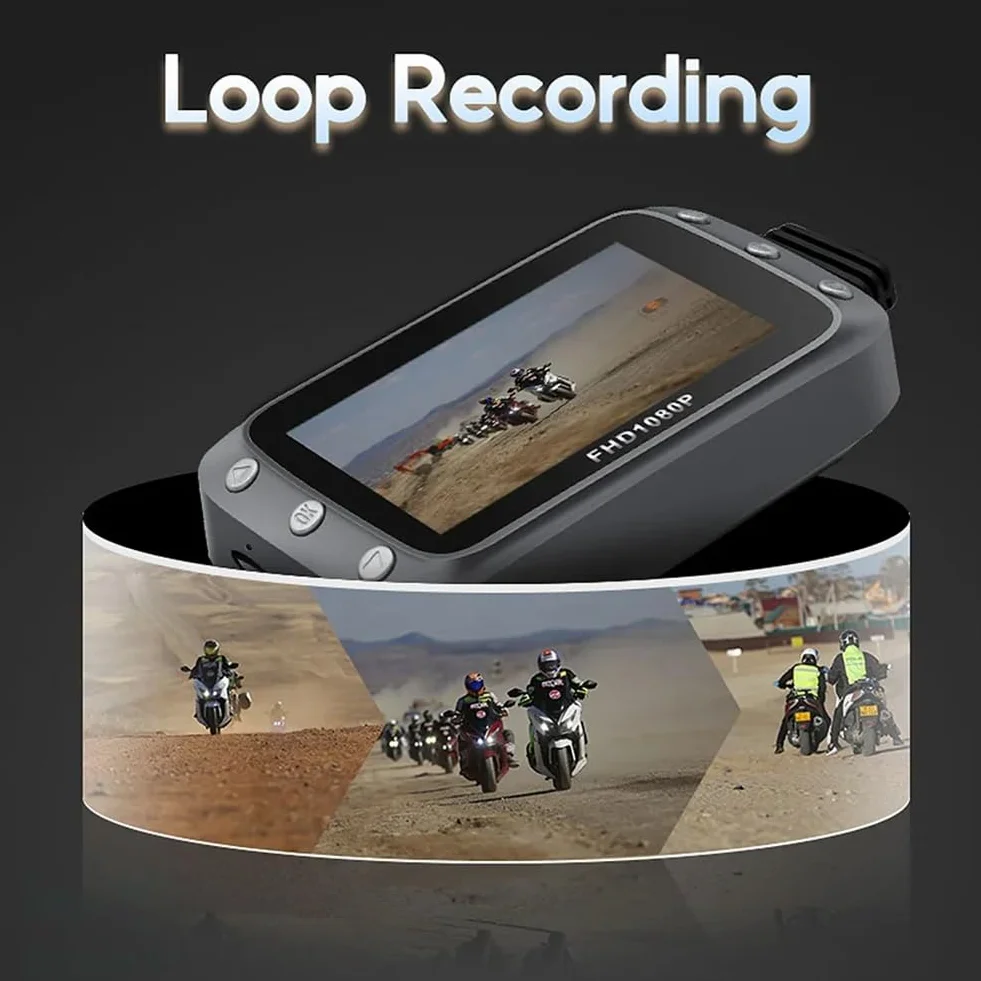 WiFi DVR per Moto Dash Cam 1080P+1080P Full HD Vista Anteriore Posteriore Telecamera per Moto Impermeabile GPS Logger Recorder Box Pezzi di Ricambio di Ricambio (B)