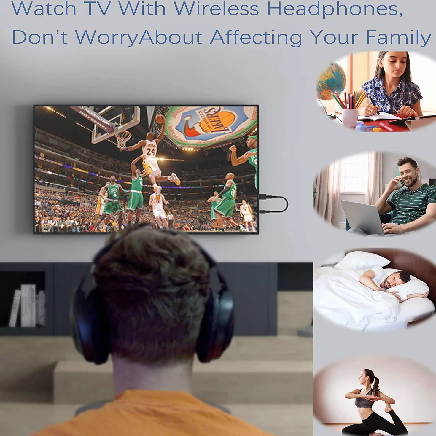 USB Bluetooth 5.0 Adattatore 4 in 1 wireless trasmettitore audio stereo Adattatore ricevitore con 3,5 mm Aux a bordo computer AUX TV altoparlanti Sistema audio domestico