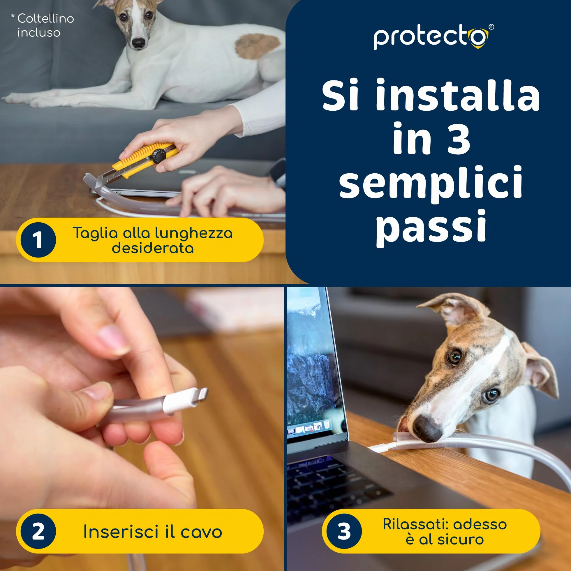 PROTECTO Guaine per Cavi Animali Domestici 3m Ø 9mm Trasparente Anti-Morso Protezione Universale