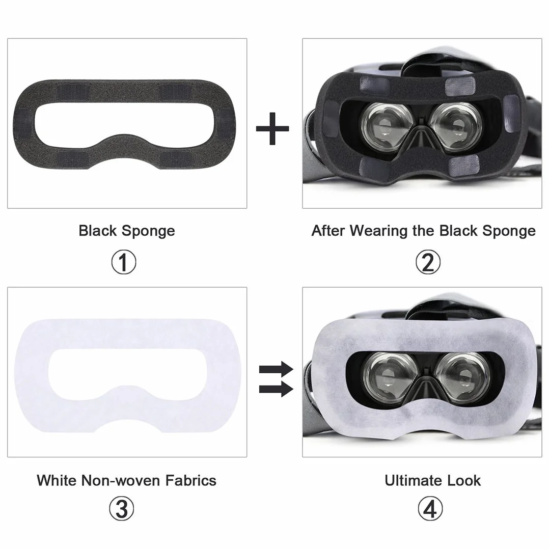Geekria 100 pezzi di coperture facciali usa e getta e Magic Stick compatibili con HTC Vive, tessuti non tessuti morbidi e traspiranti per visore VR