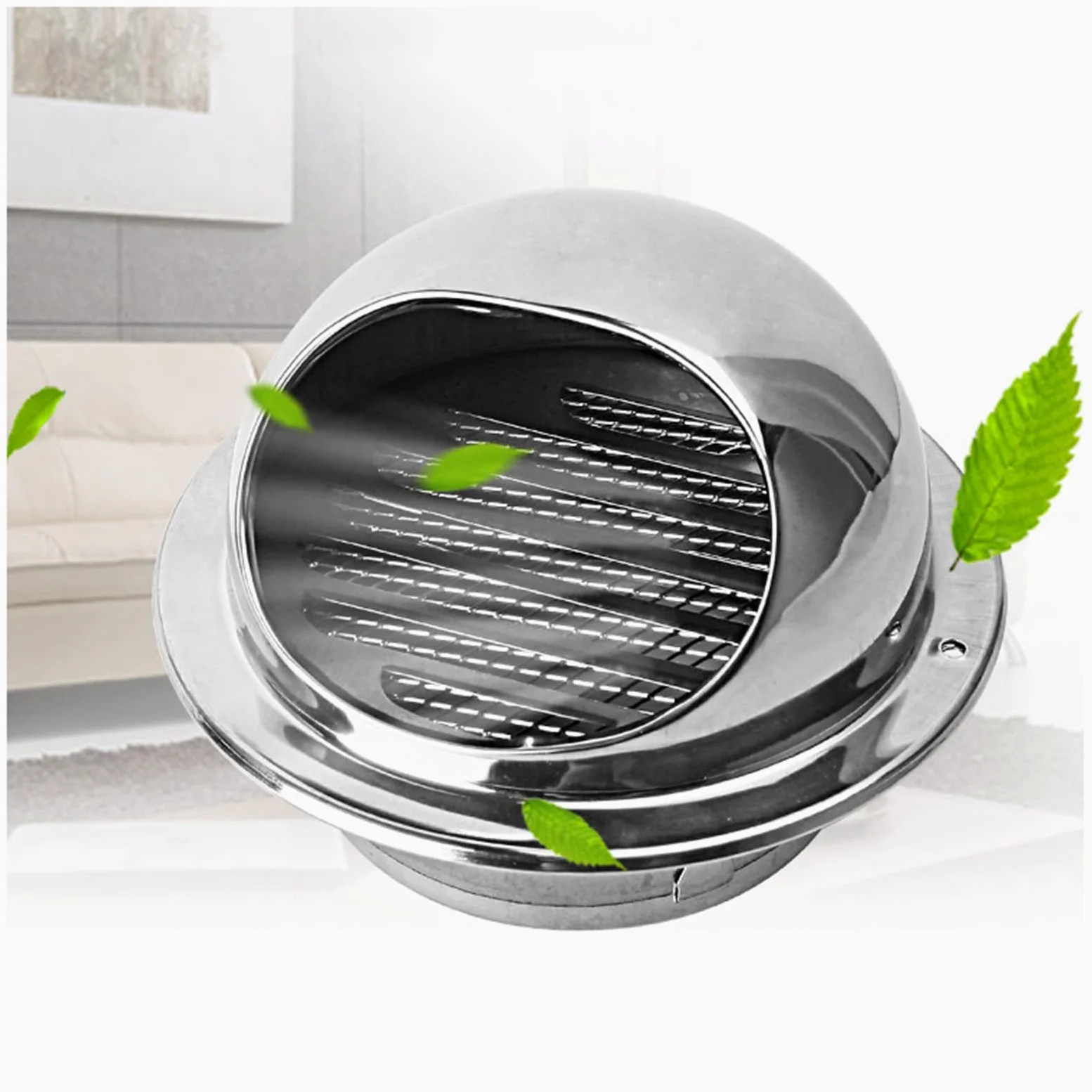 Griglia Ventilazione Rotonda,Condotto di Ventilazione a Parete Rotonda,Toro Tondo Esterno Acciaio Inox,Adatto per Tubi di Scarico dell'essiccatore,Tubi Flessibili,300mm/11.81in