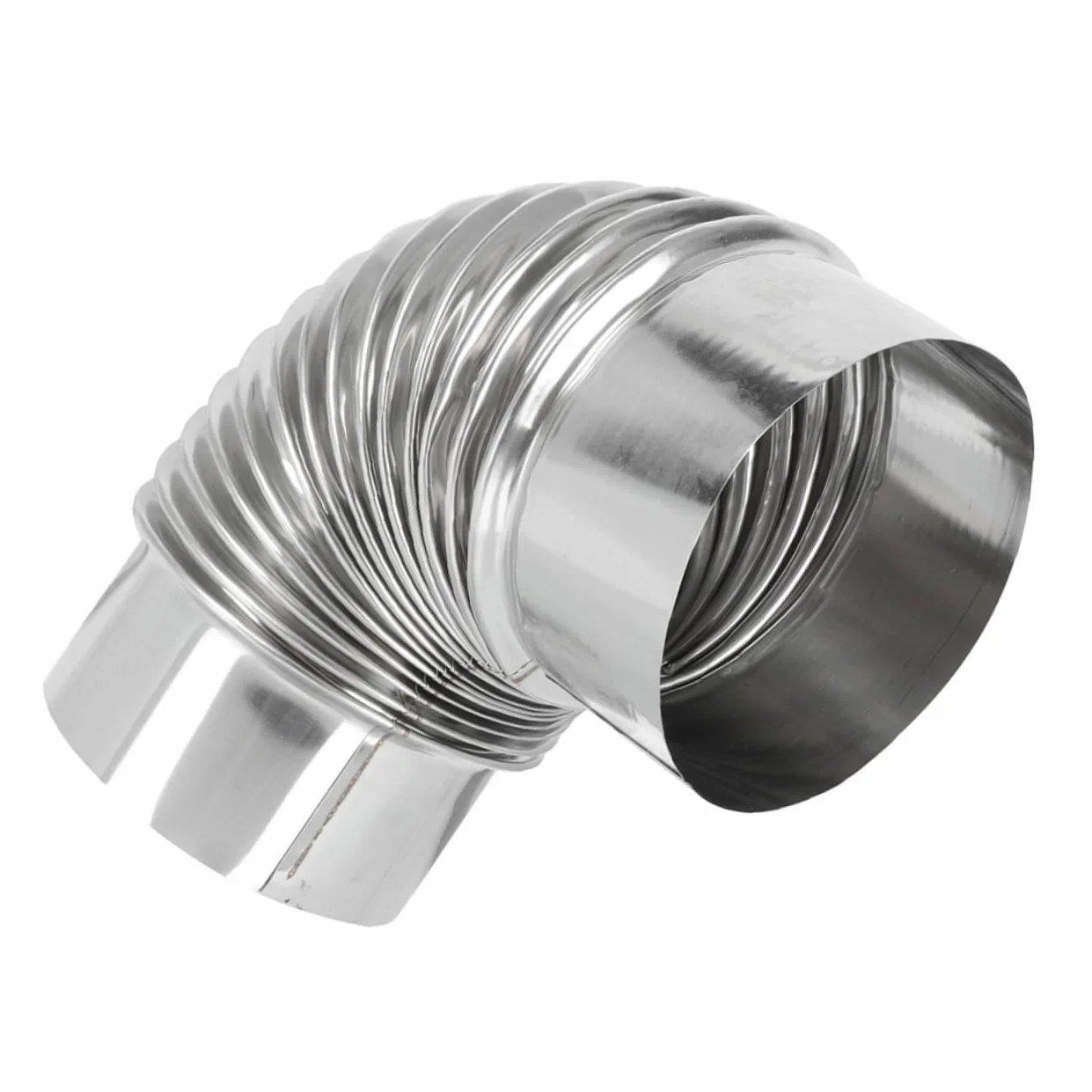 Hemobllo 5pezzi Elbow Chimney Flue Acciaio Inossidabile Gradi Tubo Flessibile Per Scarico Fumi Adatto Per Cucina e Bagno Resistente Alle Alte Temperature