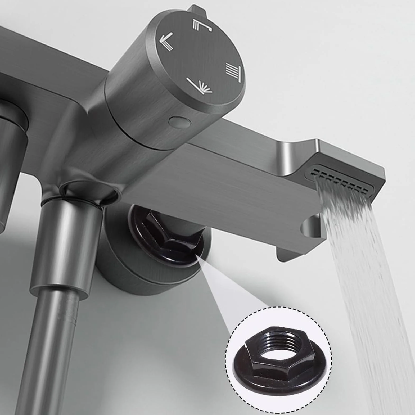 4 Pezzi Sink Tap Back Nut 1/2" BSP Plastic Black Accessories for Bathroom Basin Taps Mixers