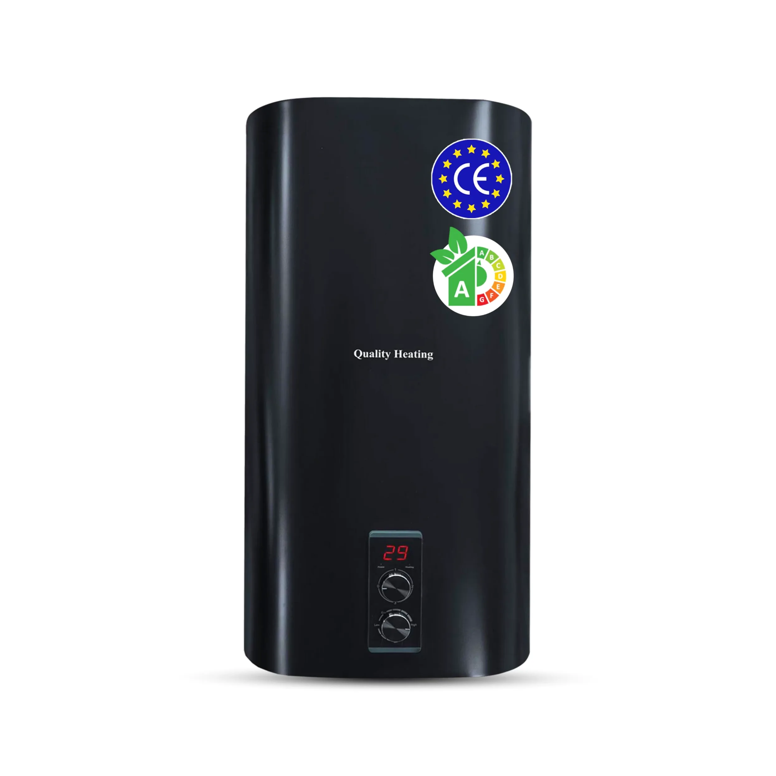 scaldabagno elettrico 30 L, 1500 W, controllo digitale, valvola di sicurezza inclusa, installazione a parete, efficiente, boiler elettrico bianco