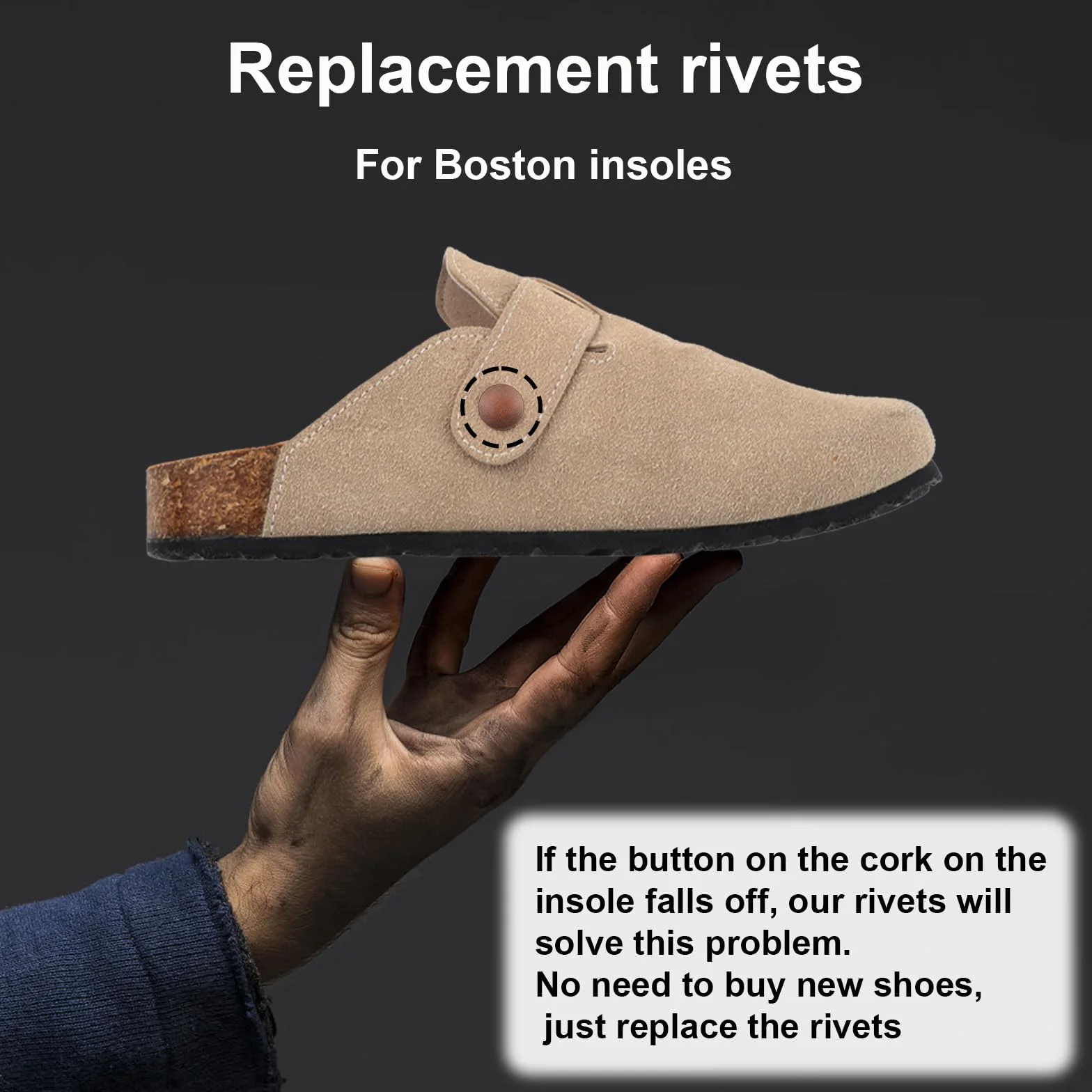 8 Pezzi Rivetti di Ricambio per Boston Scarpe Clogs in Lega di Zinco Bronzo