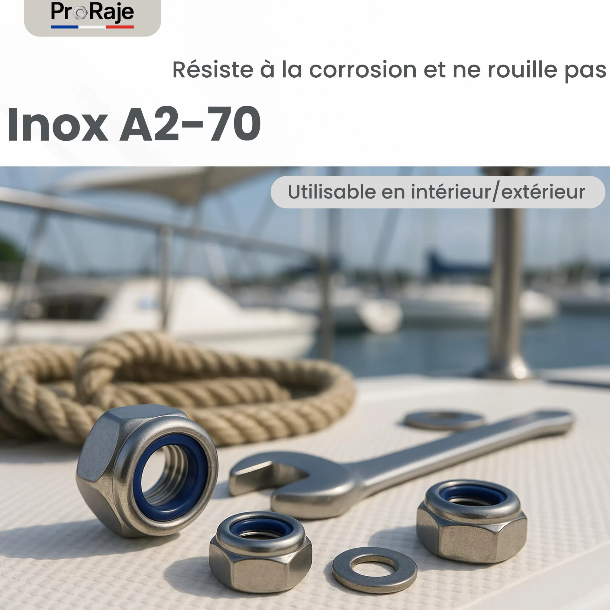 Dado Nylstop M16 in acciaio inox autobloccante esagonale DIN 985 A2-70 V2A 304 Ø 16 mm