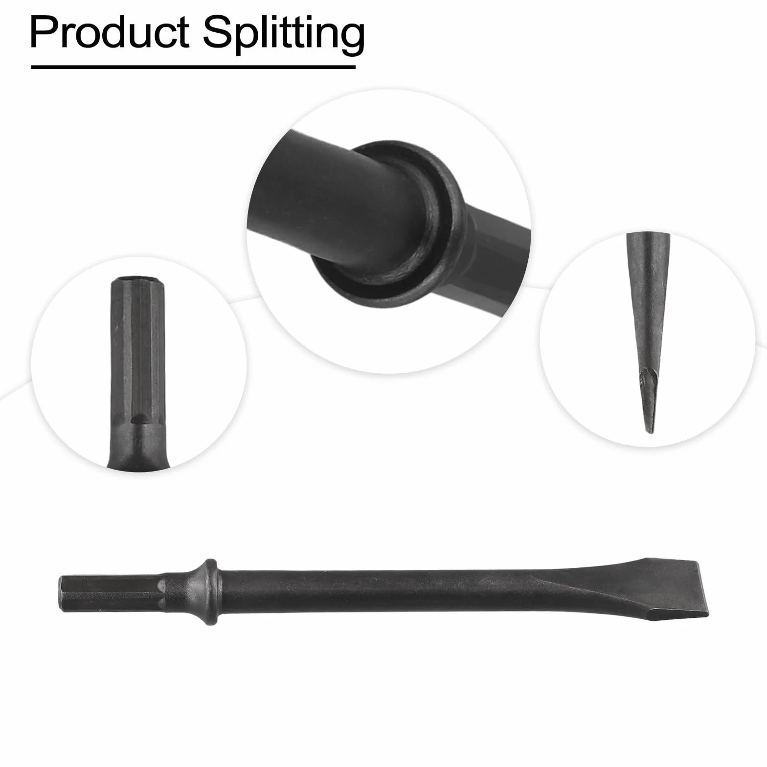 Scalpello per martello pneumatico 175 mm acciaio codolo esagonale rimozione piastrelle bulloni