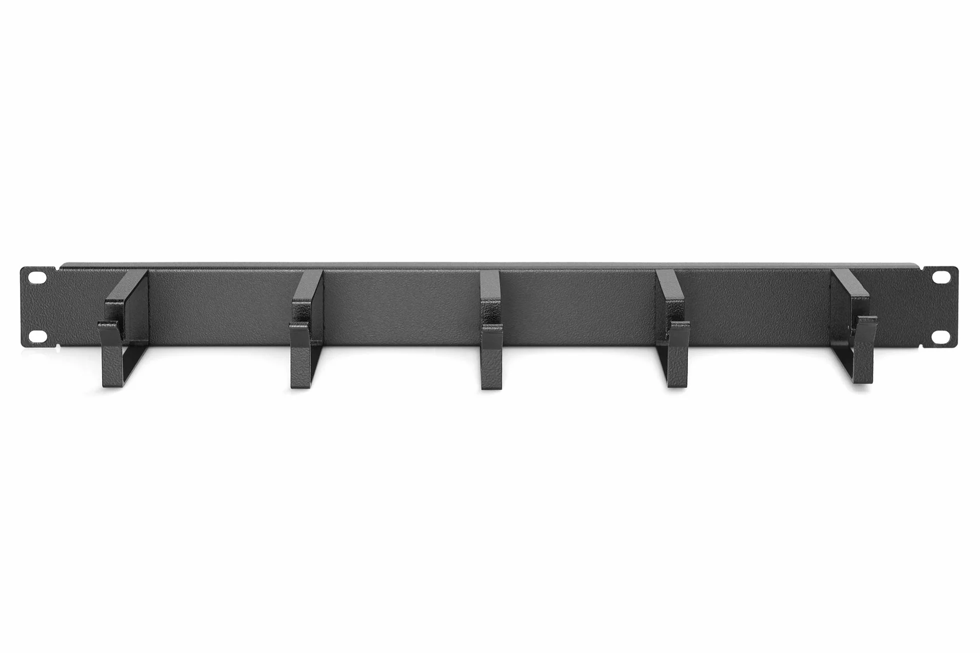 Digitus Pannello ponticello cavi - 1U - 5 staffe di guida 40 x 60 mm - 19 pollici - armadio di rete - cavo patch - nero, Cavo pannello di gestione 1U - 5 anelli di cavi