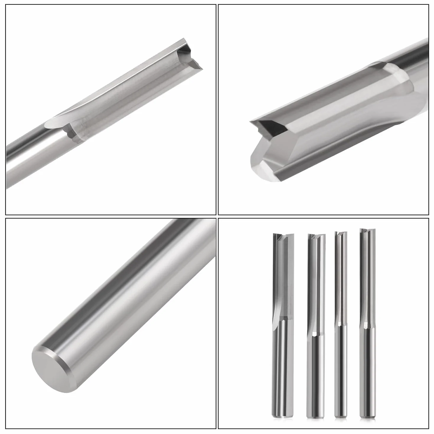 Punte dritte per fresa CNC, 5 pezzi, fresa con 2 scanalature, 2 x 17 mm, fusto da 1/8" in metallo duro CNC, set di macinini per incisione in PVC e acrilico
