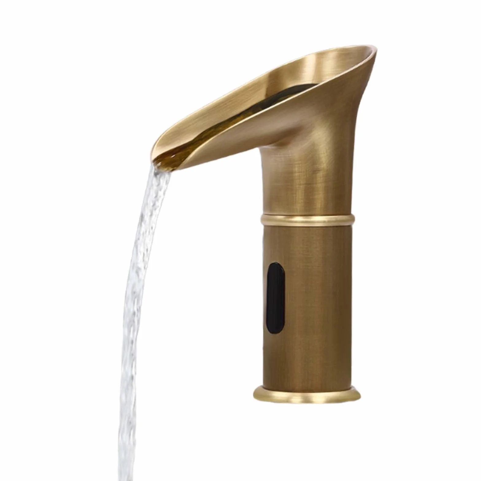 Rubinetto con sensore a infrarossi a cascata per lavabo cucina altezza erogatore 100 mm oro