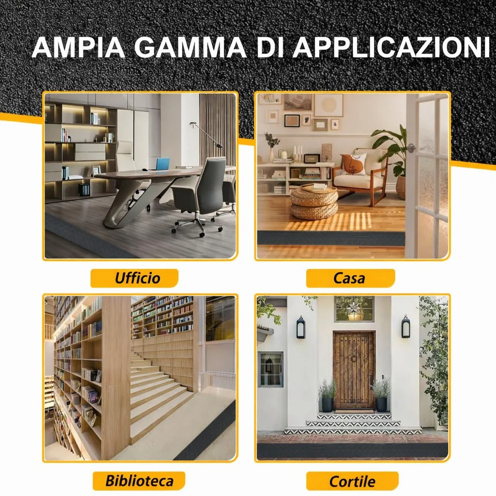 Copertura per Cavi per Pavimento Protettore 80'' 203cm Rampe Protettive Pesanti Modello Piccolo 4 Pezzi