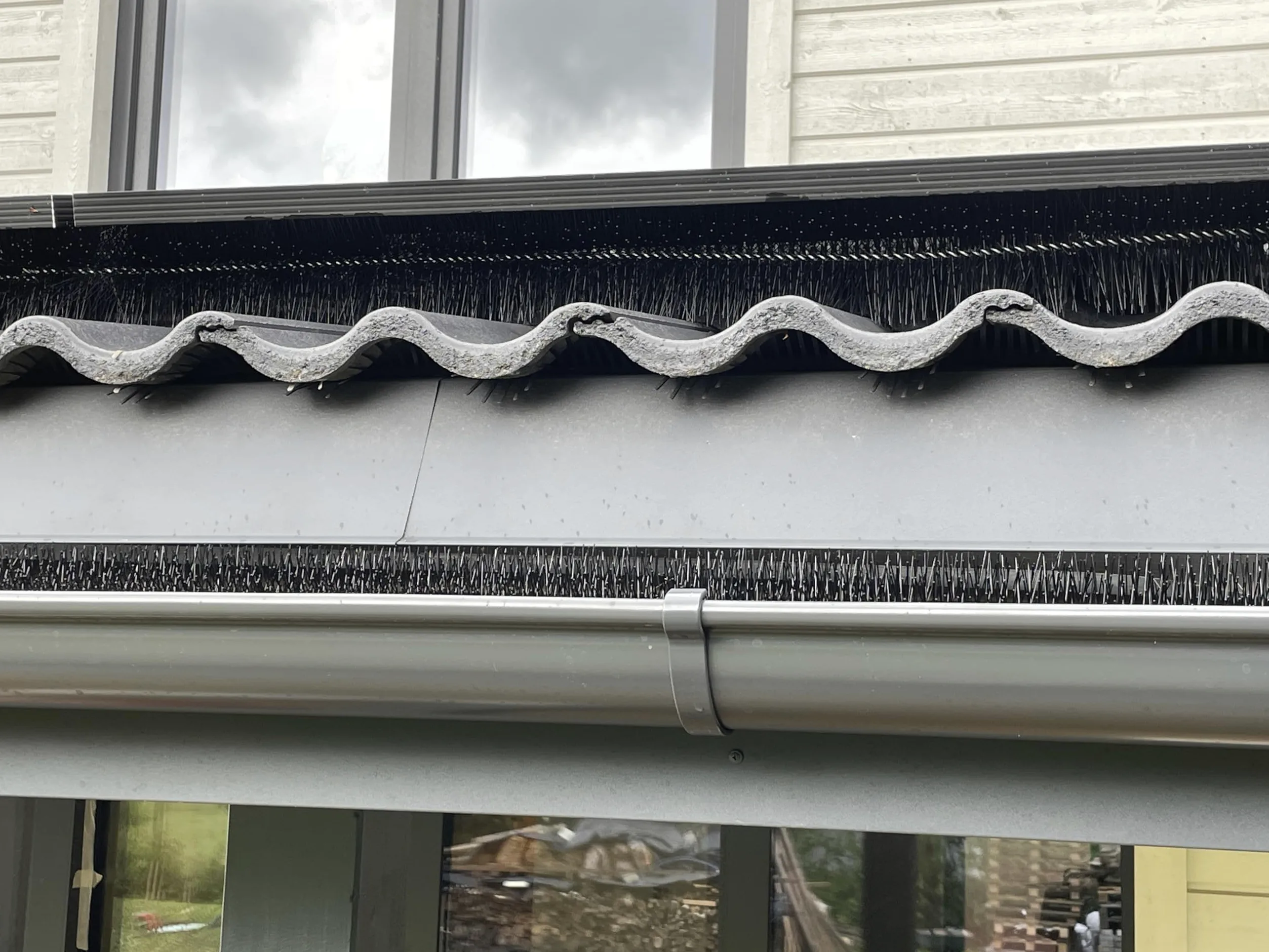 Spazzola per grondaia e pannelli solari, 5-30m, 110-120cm, Ø15 cm, 5-25 pezzi. Filo zincato/Inox (Zincato, 6m)